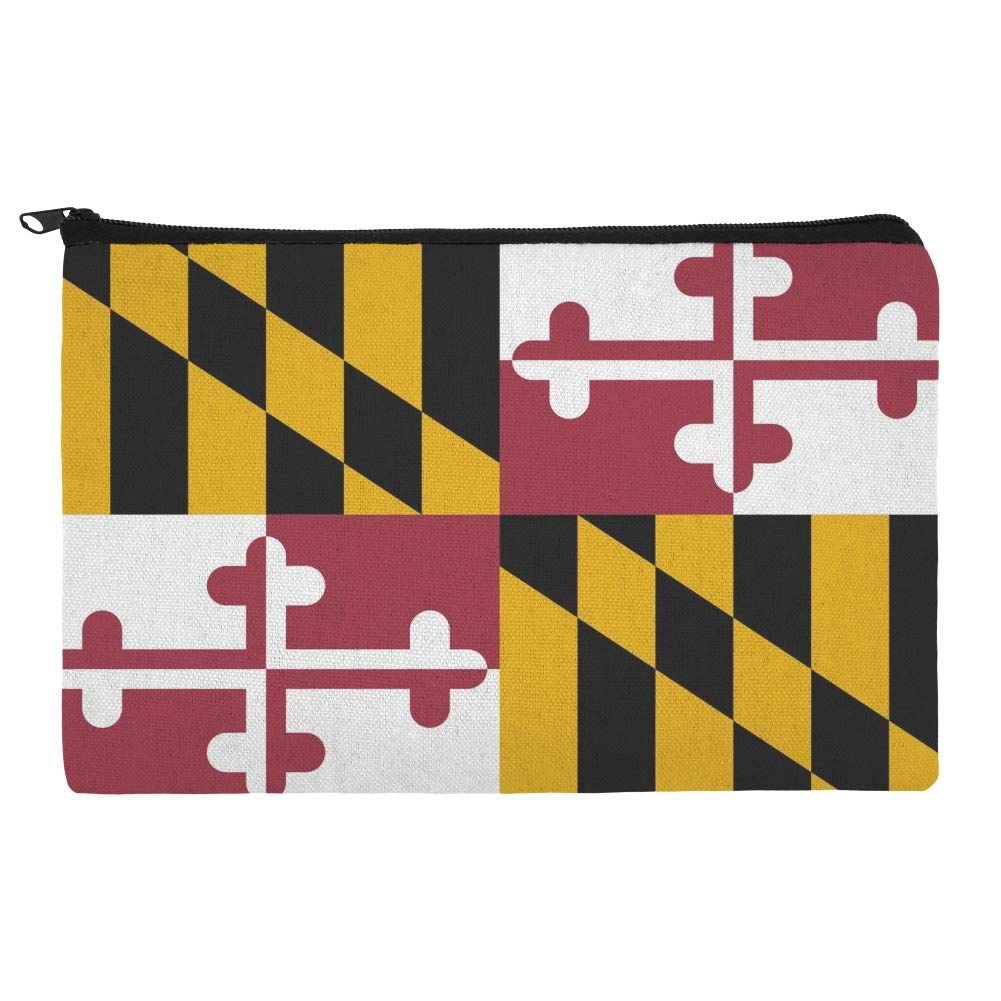 Maryland State Flag Makeup Bag - Waterproof Cosmetic Organizer Pouch for Travel, Gym & Daily Essentials | Perfect for Makeup Brushes, Toiletries & School Supplies