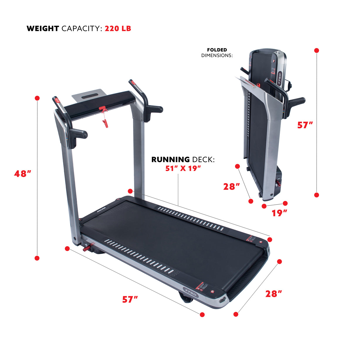 SpaceFlex Foldable Running Treadmill with Auto Incline - Wide Deck Home Gym Equipment for Cardio Workouts & Indoor Fitness Training