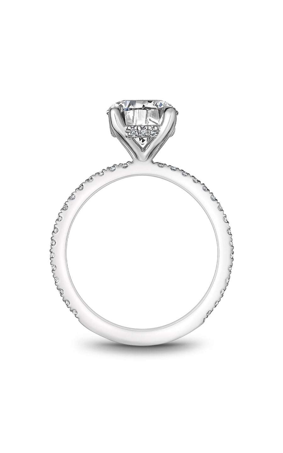 Noam Carver B372 01A Bridal Engagement Ring - Elegant Solitaire Diamond Wedding Band for Women, Perfect for Proposals & Anniversaries