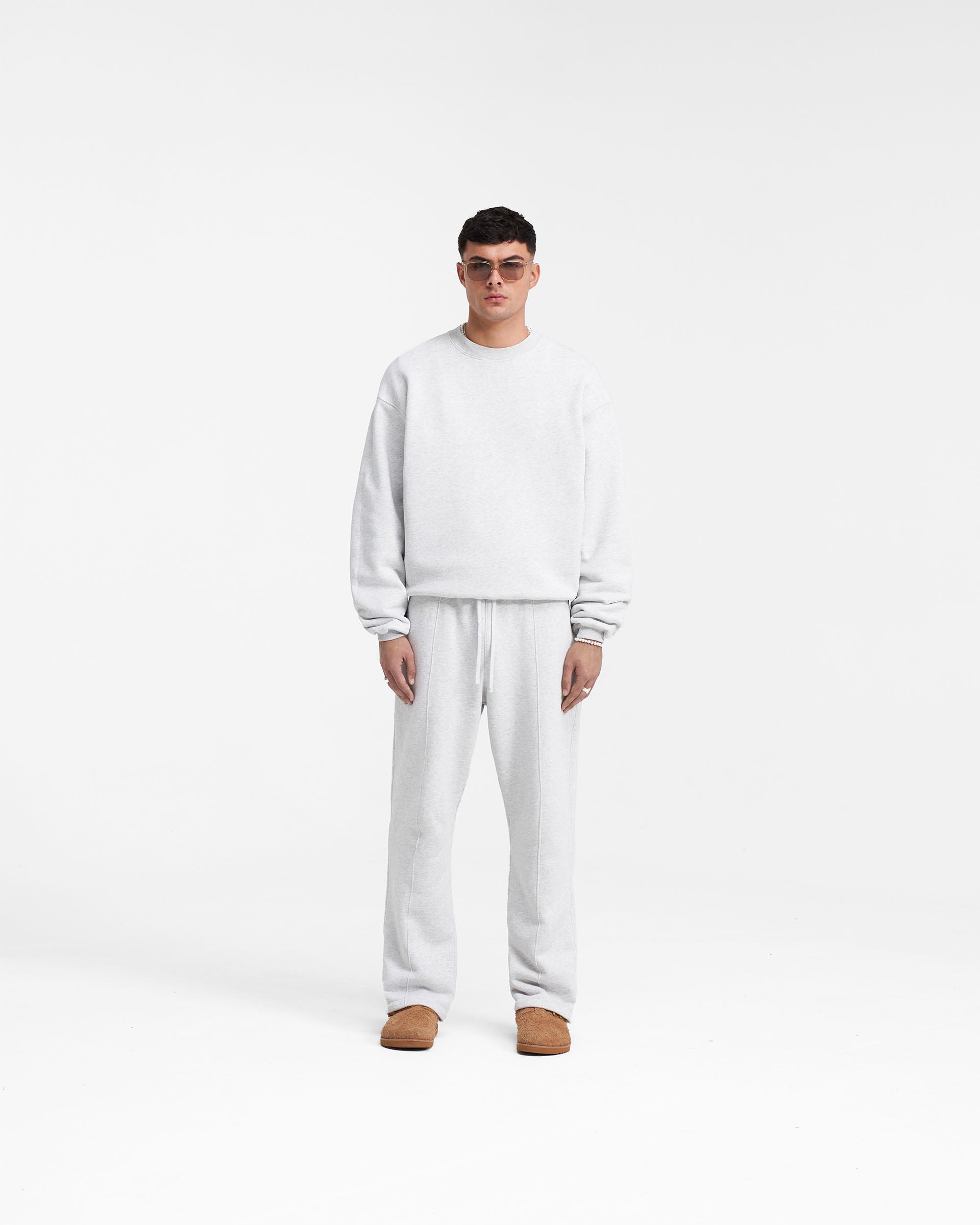 Heavyweight Initial Sweater - Ice Grey Marl | Cozy Pullover for Men & Women | Perfect for Fall & Winter Layering