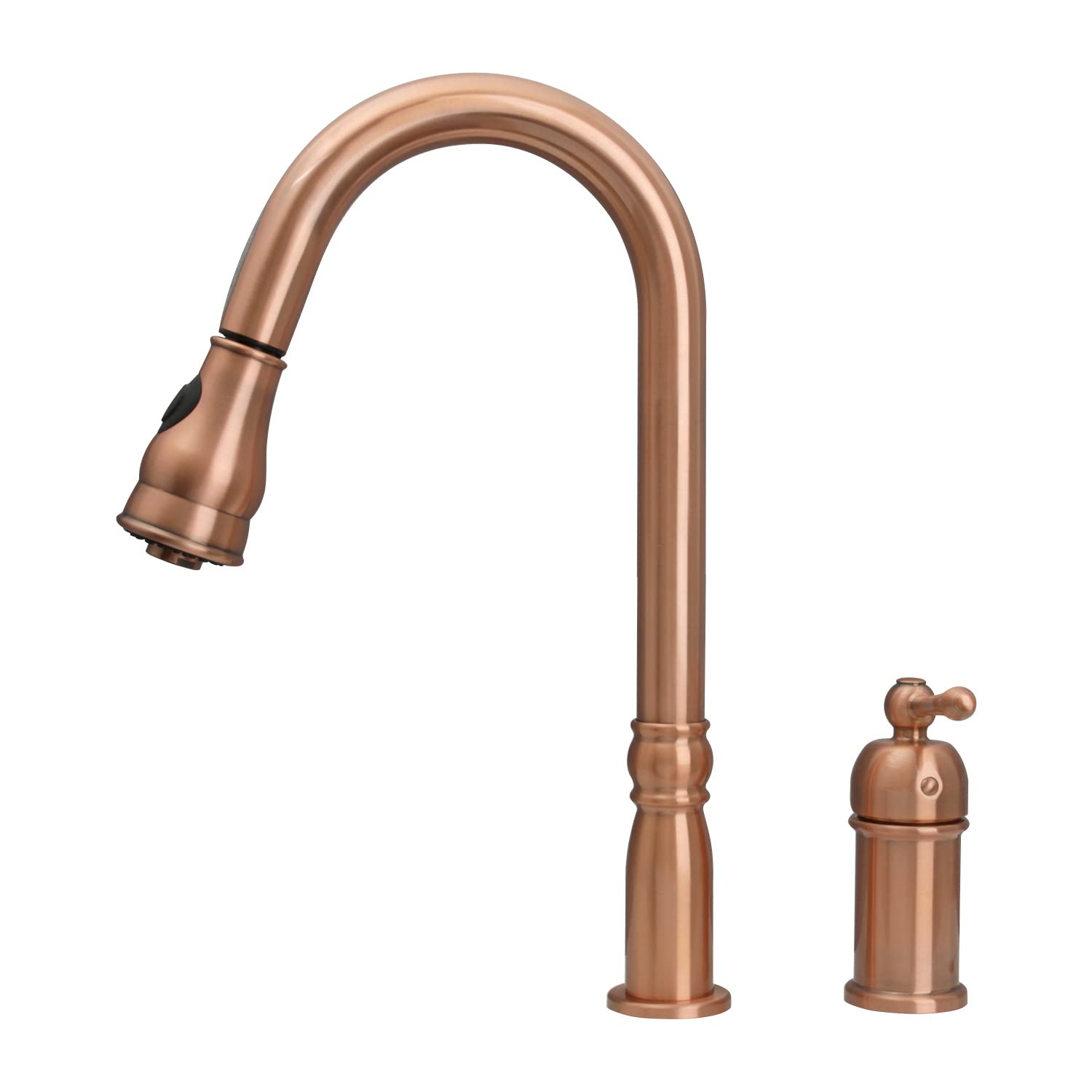 Akicon Copper Pull Down Kitchen Faucet - High Arc Sprayer for Modern Kitchens