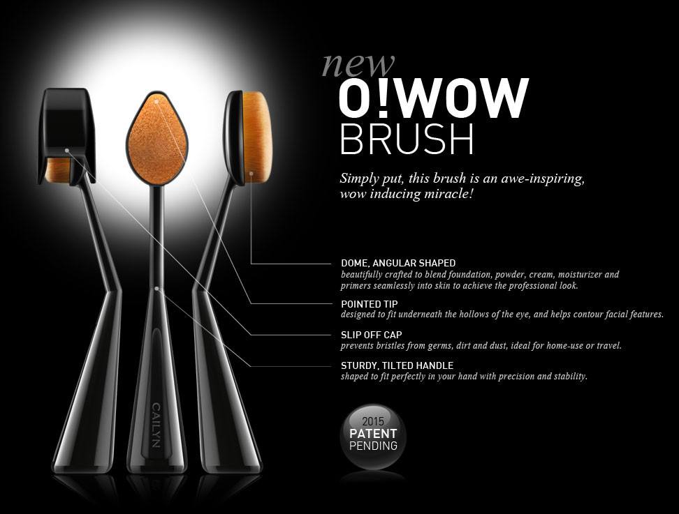 Cailyn Cosmetics O! Wow Makeup Brush with Protective Cover - Perfect for Travel, Professional Makeup Artists & Home Beauty Routines