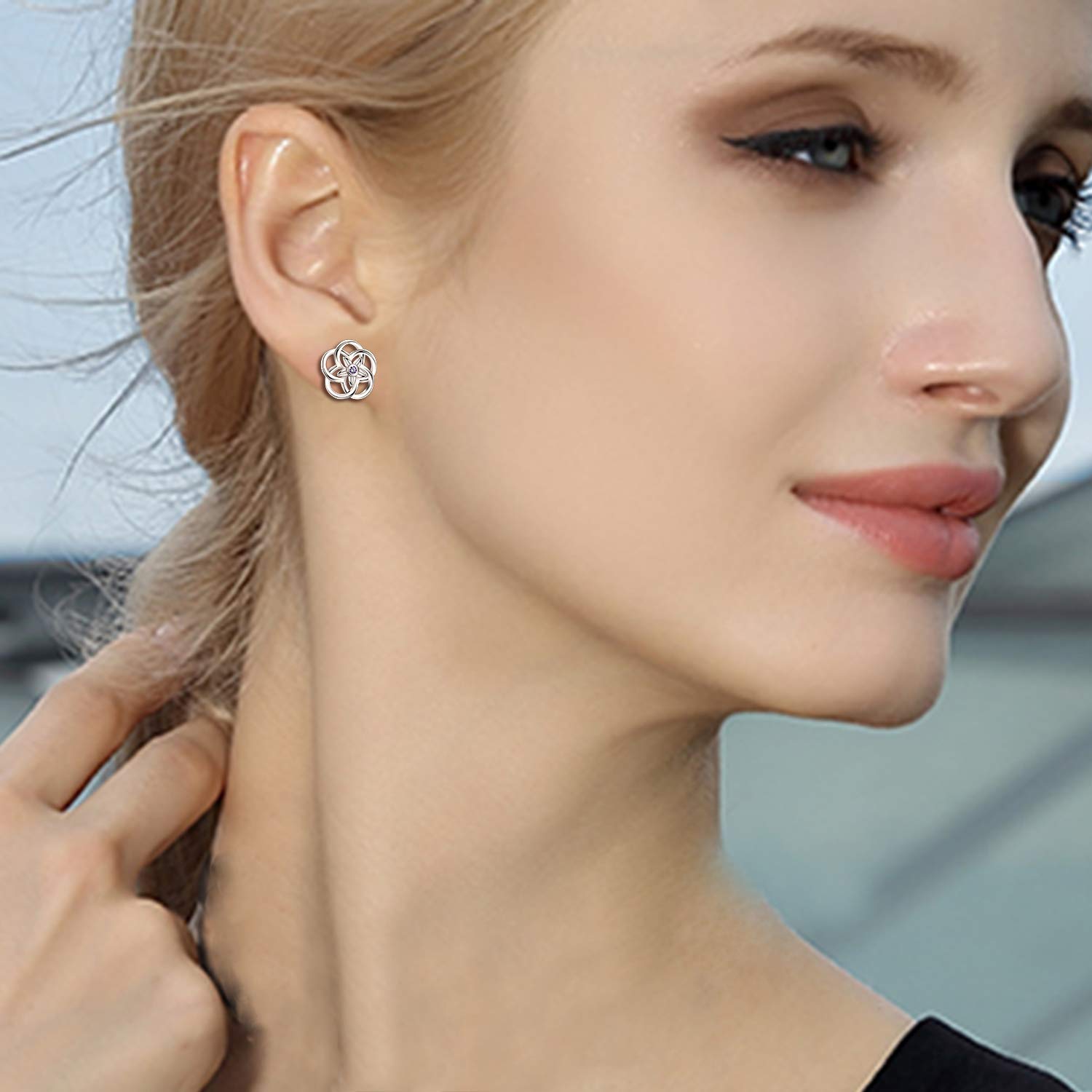 YFN Sterling Silver Butterfly Flower Heart Bar Stud Earrings for Women - Elegant & Dainty Jewelry for Everyday Wear, Parties & Gifts