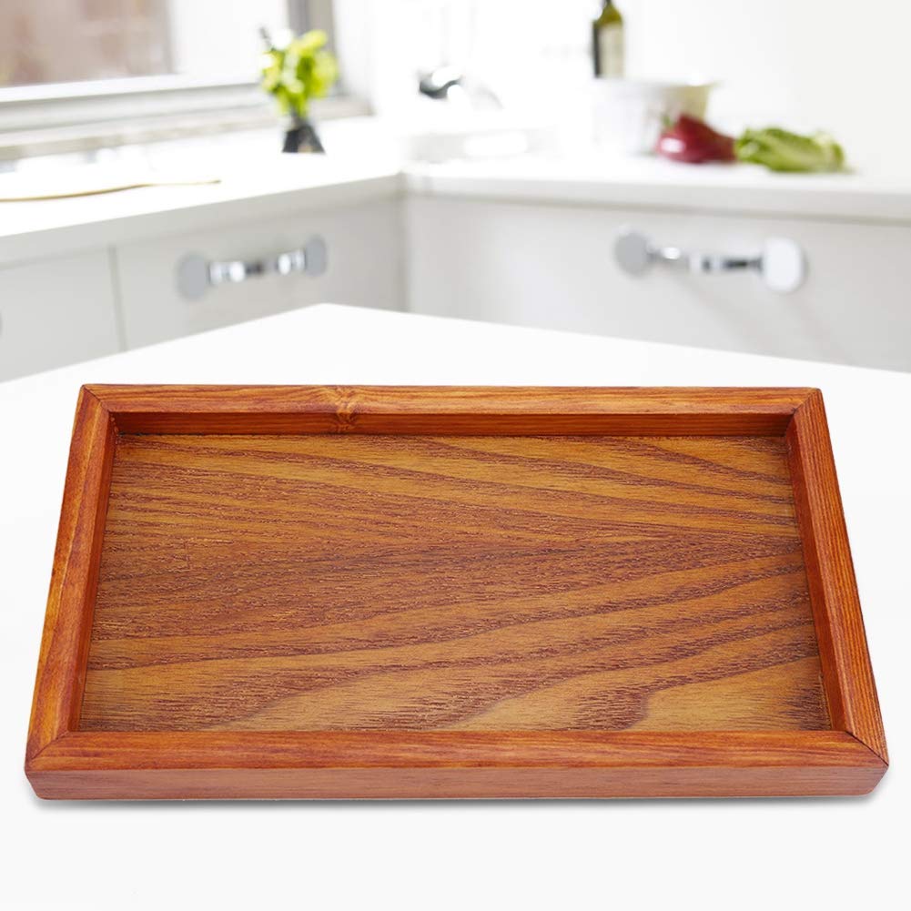 Premium Rectangular Wooden Serving Tray - 22x12cm Tea & Snack Tray for Home, Kitchen, Dining, and Coffee Table Decor | Perfect for Entertaining, Breakfast in Bed, and Afternoon Tea Parties