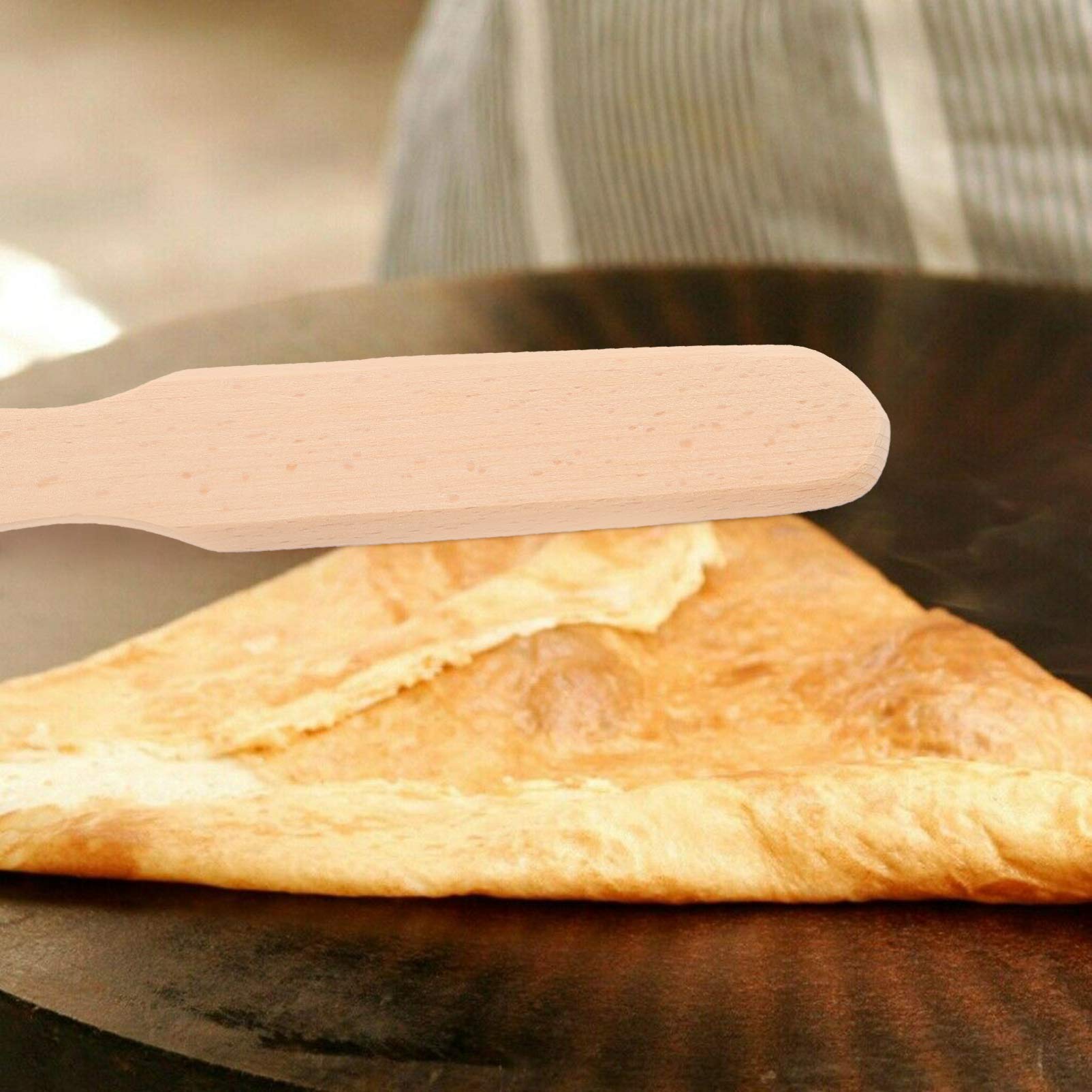 4-Piece Wooden Pancake Spatula Set - Non-Stick Cooking Utensils for Pancakes, Omelets, Tortillas & Crepes - Perfect for Breakfast, Baking & Kitchen Use