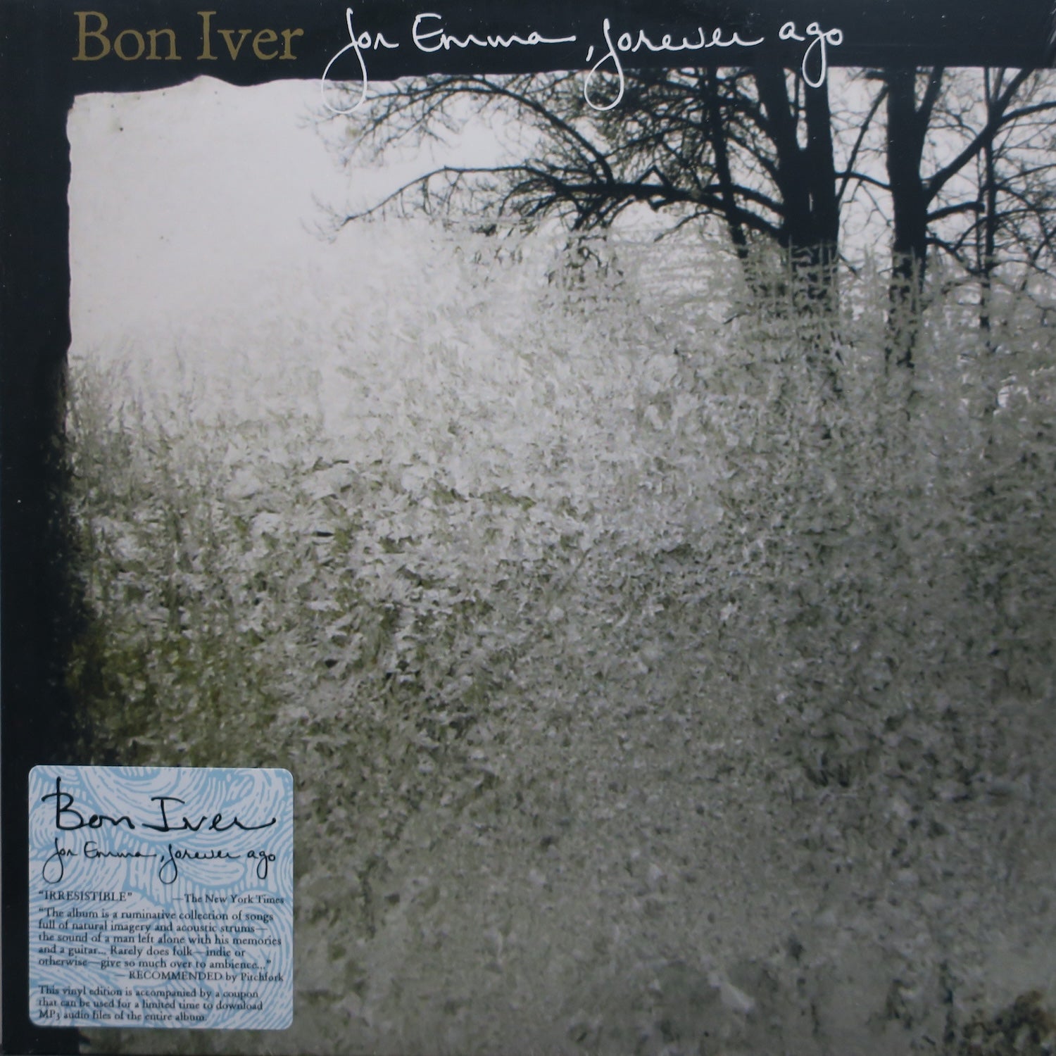 BON IVER 'For Emma, Forever Ago' Vinyl Record LP - Limited Edition 12