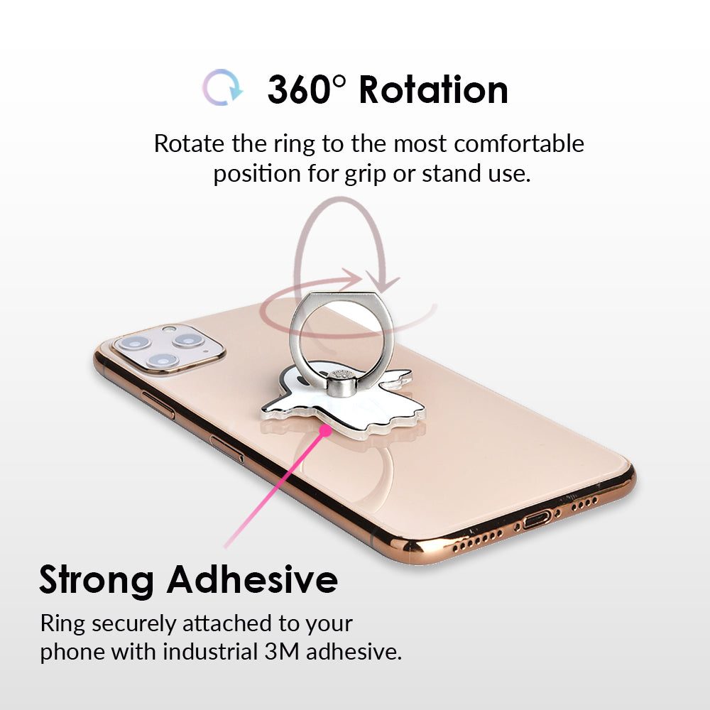 Ghosted Phone Ring Holder - Secure Grip for Smartphones - Perfect for Selfies, Videos & Hands-Free Use - Ideal for iPhone, Samsung & Android Devices
