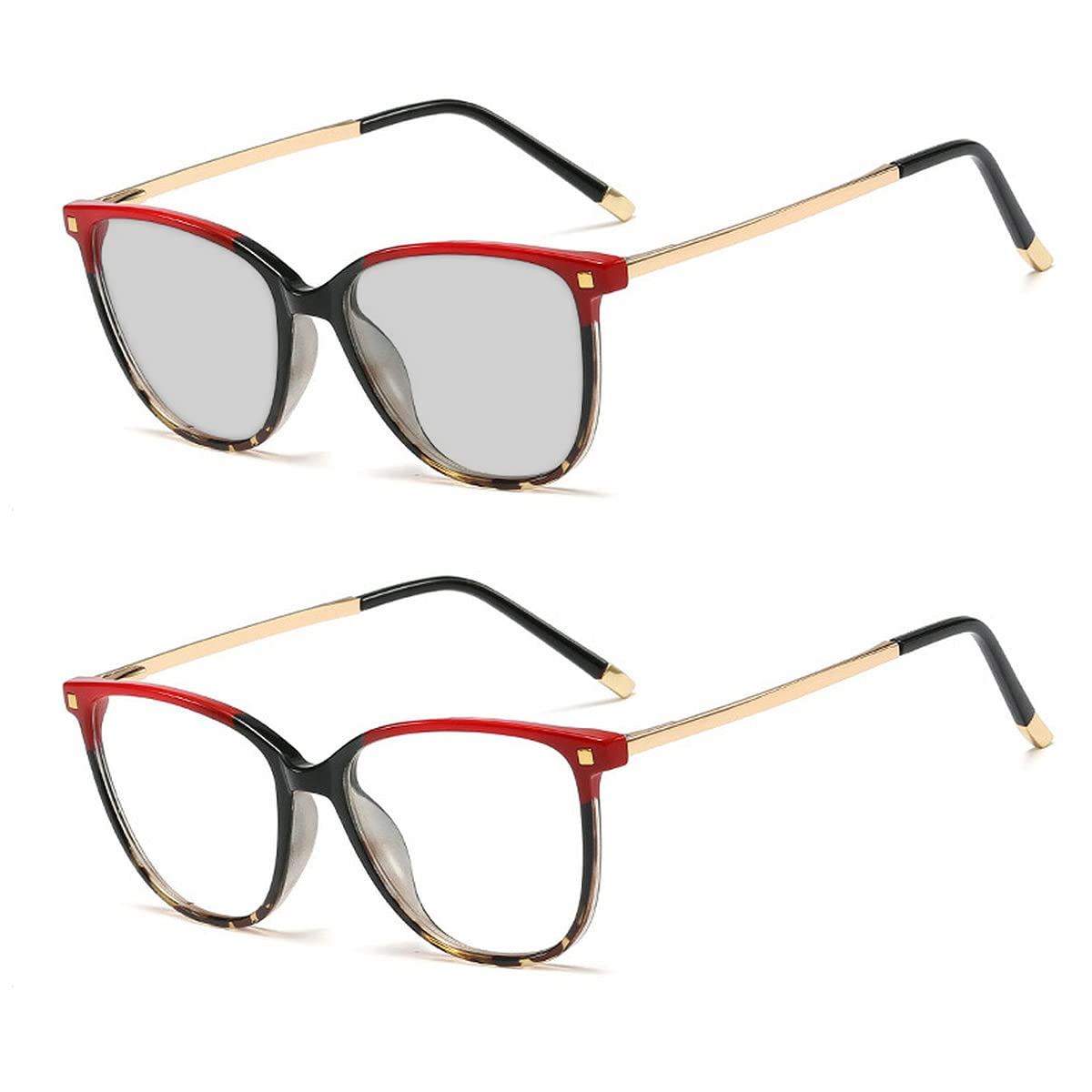 Women's Photochromic Reading Glasses - Vintage Red Leopard Print Transition Sunglasses with Eyeglass Frame | Perfect for Reading, Outdoor Activities & Fashion Accessories