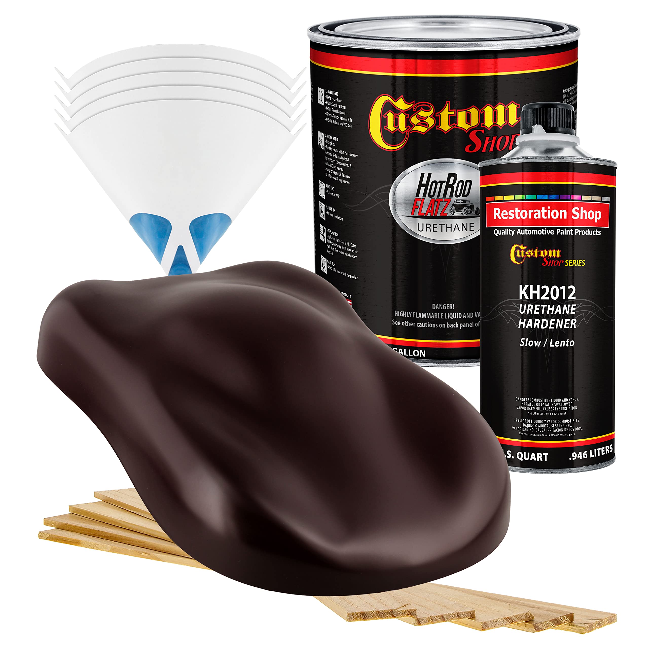 Royal Maroon Hot Rod Flatz Flat Matte Satin Urethane Auto Paint Kit - Professional Low Sheen Automotive Coating for Cars & Trucks (4:1 Mix Ratio, 1 Gallon) - Ideal for Custom Car Shops, Hot Rod Restoration & DIY Vehicle Projects