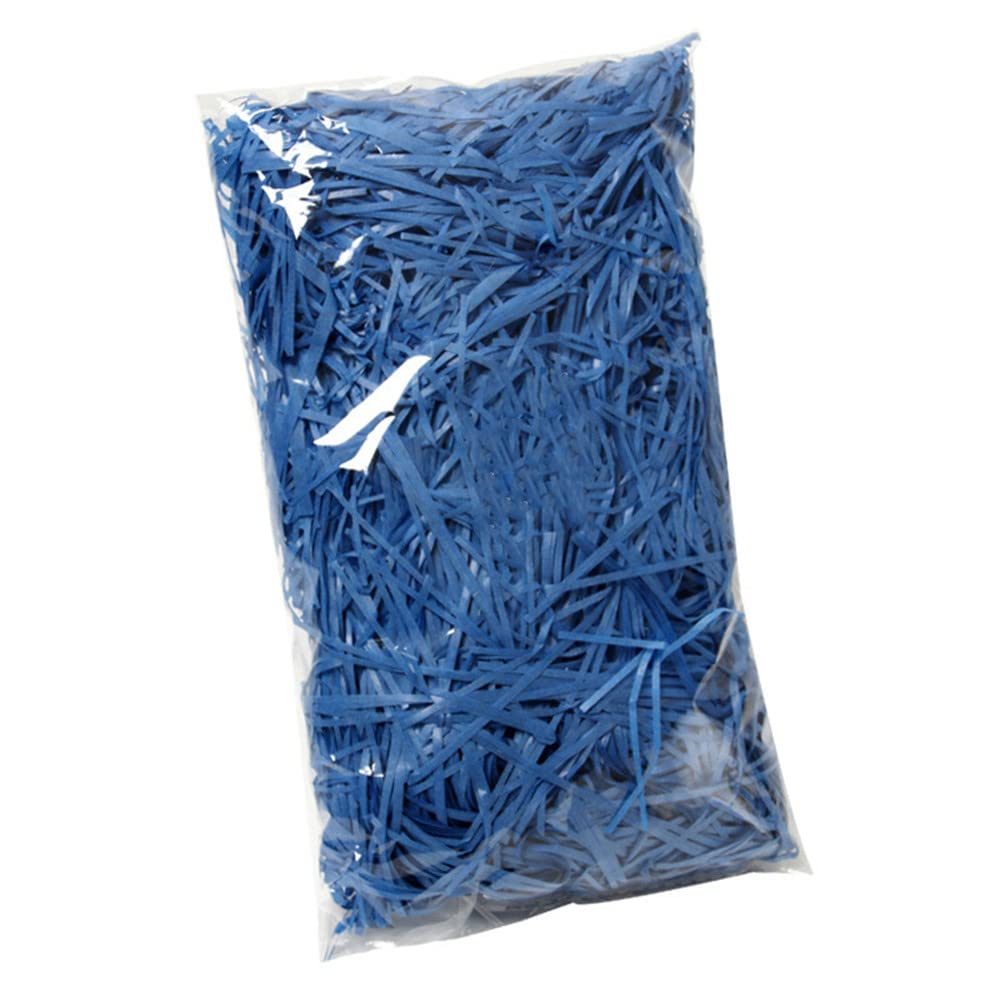 100g Dark Blue Raffia Paper Shreds - Crinkle Cut Gift Box Filler for Wrapping, Basket Filling & Party Decorations | Eco-Friendly Packaging Material for Weddings, Birthdays & DIY Crafts
