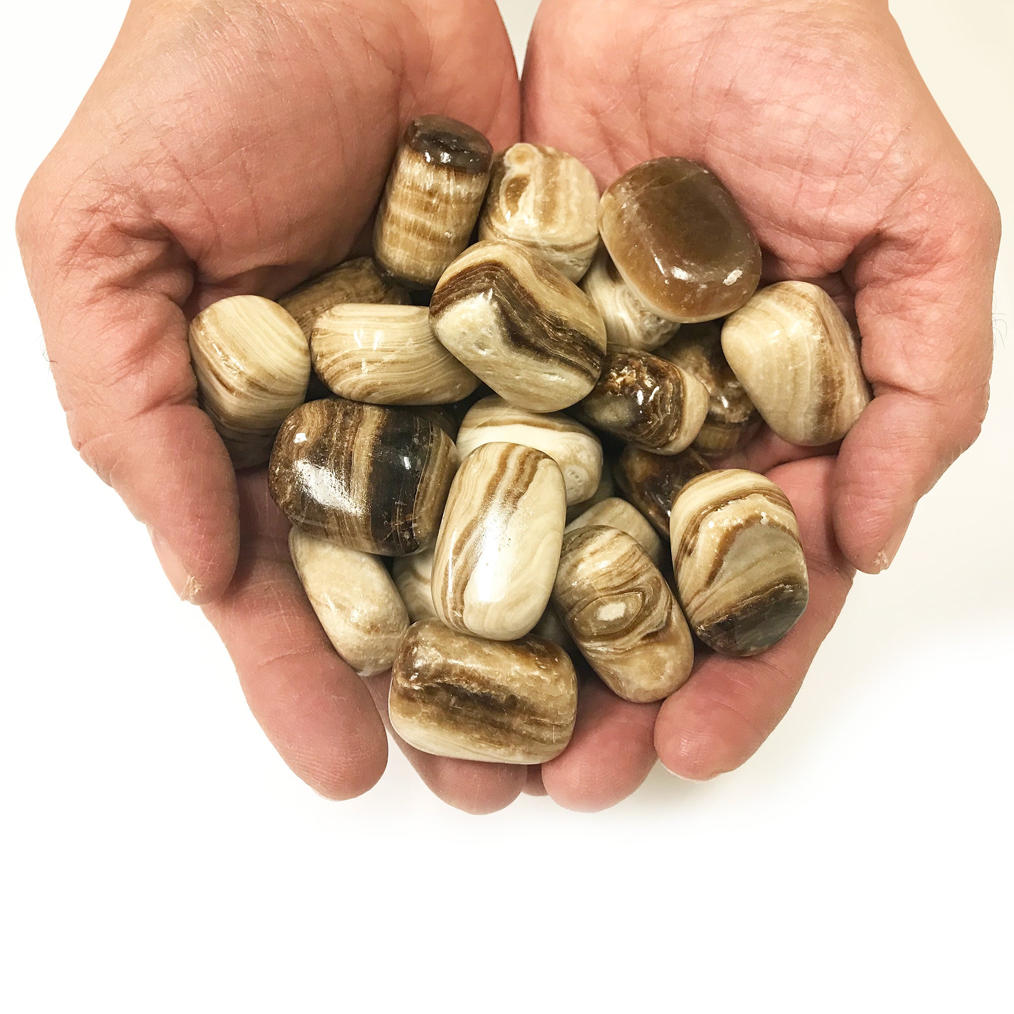 1 lb Natural Polished Chocolate Calcite Tumbled Stones - Bulk Healing Crystals for Meditation, Reiki, Chakra Balancing & Home Decor