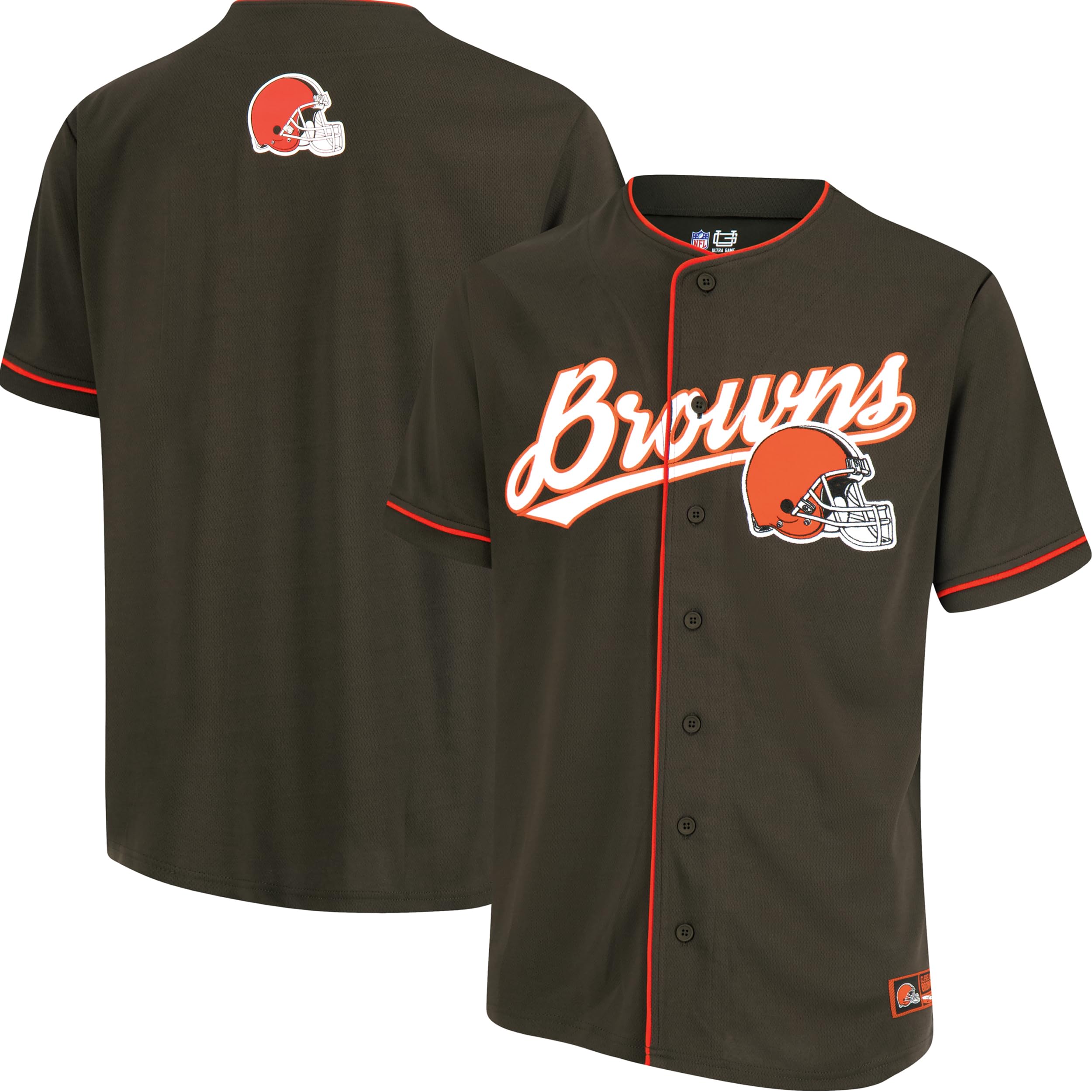 Ultra Game NFL Official Adult's Unisex Game Day Button Down Baseball Mesh Jersey Shirt – Perfect for Tailgating, Sports Bars, and Game Day Parties