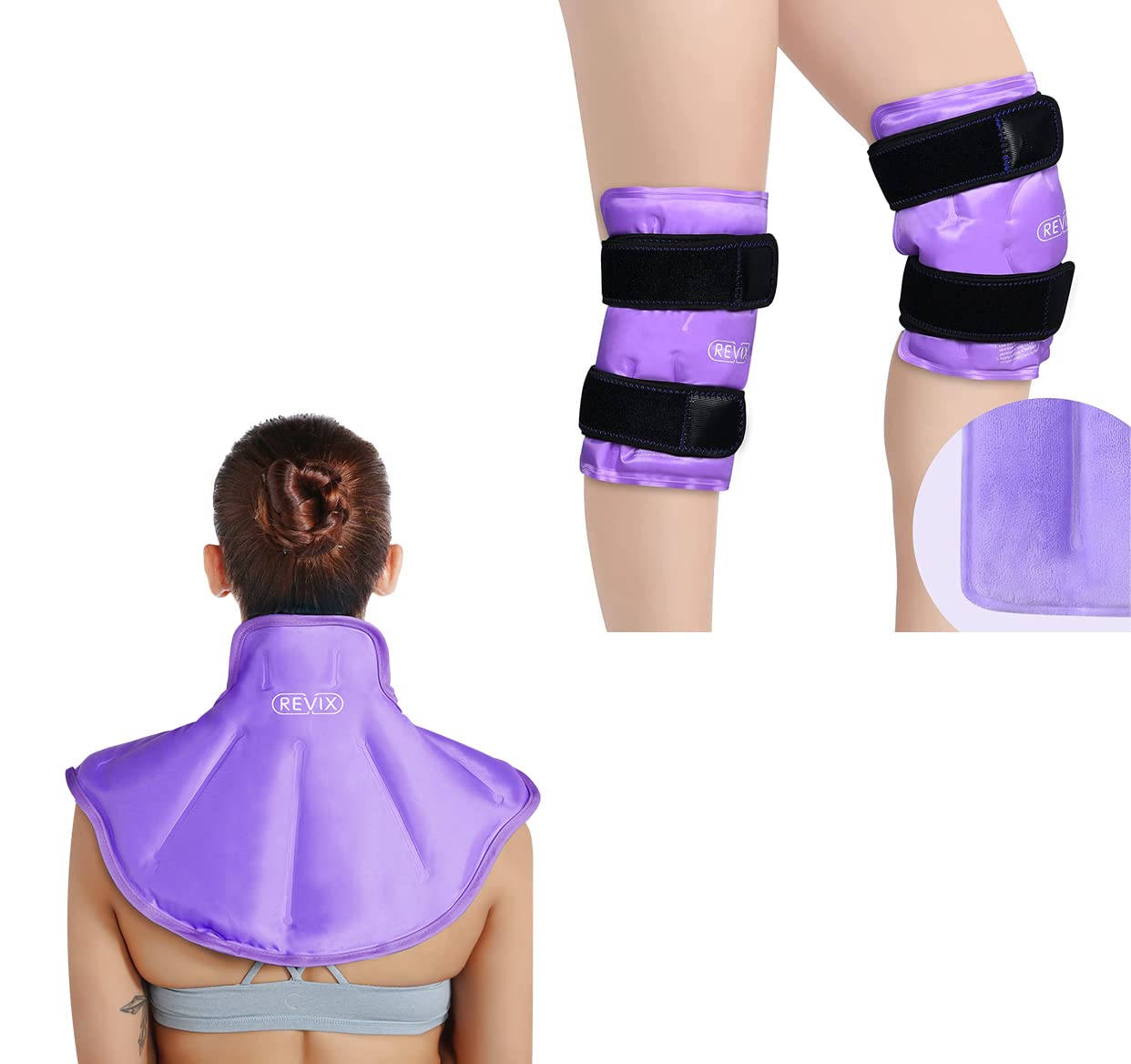 REVIX Reusable Shoulder & Knee Ice Pack for Injuries - Hot & Cold Therapy for Pain Relief, Swelling, Sprains, Sports Recovery (Perfect for Athletes, Post-Surgery, Arthritis)