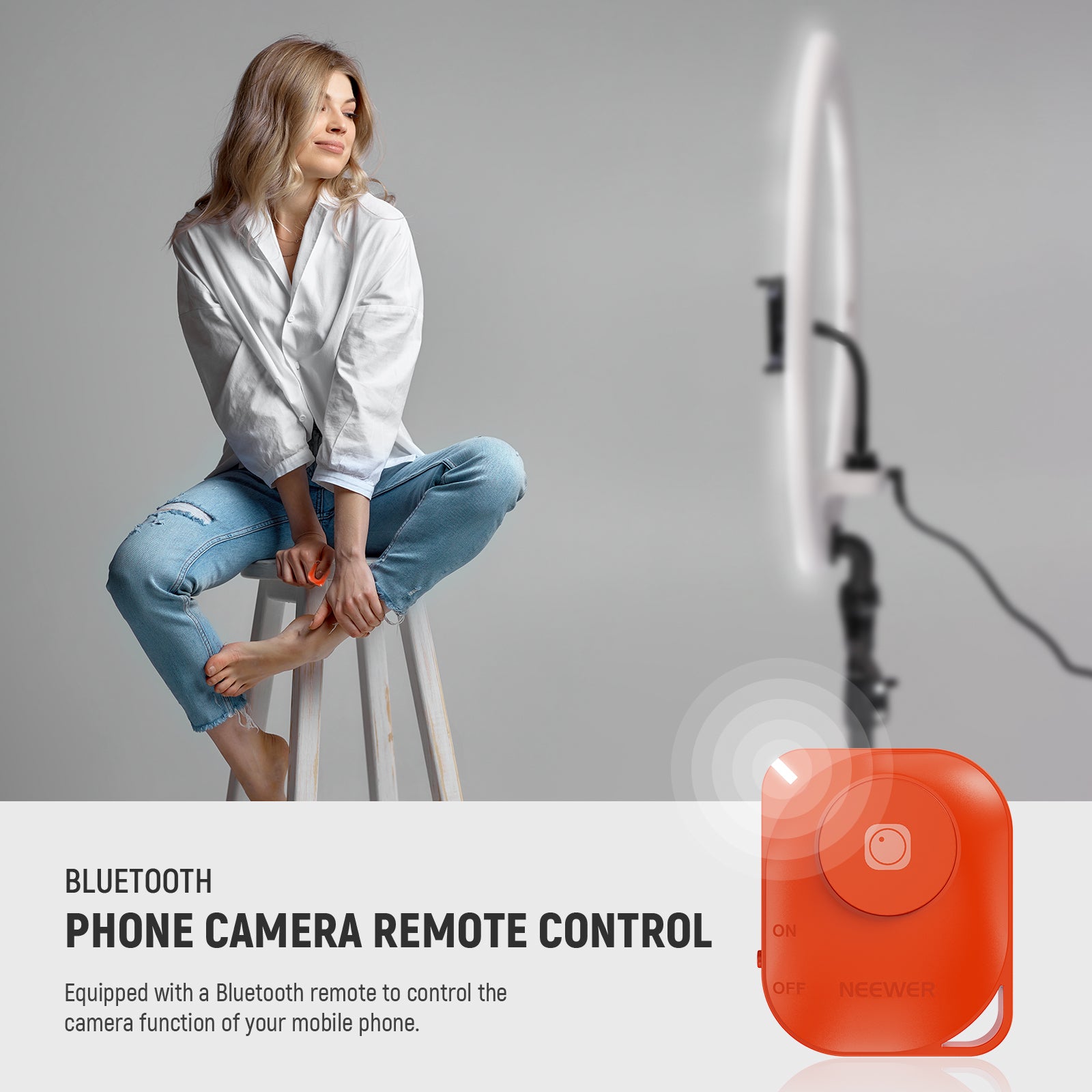 Neewer RP18B Pro 18-inch Ring Light Kit with Stand & Phone Holder - Perfect for YouTube Videos, TikTok Live Streaming, Portrait Photography, and Makeup Tutorials