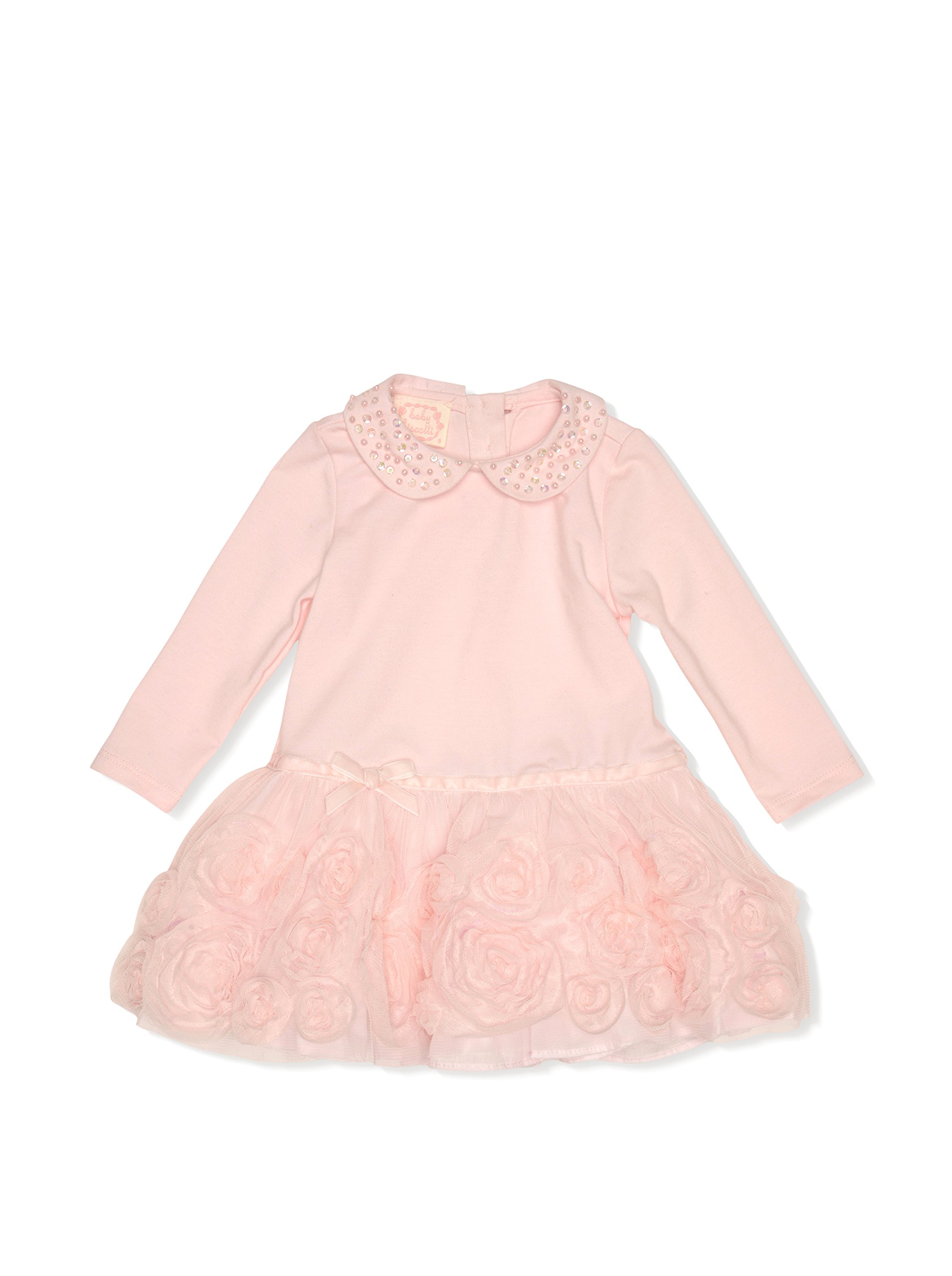 Baby Rosette Princess Tulle Hemline Fancy Pink Girl's Dress - Perfect for Birthday Parties, Photo Shoots & Special Occasions