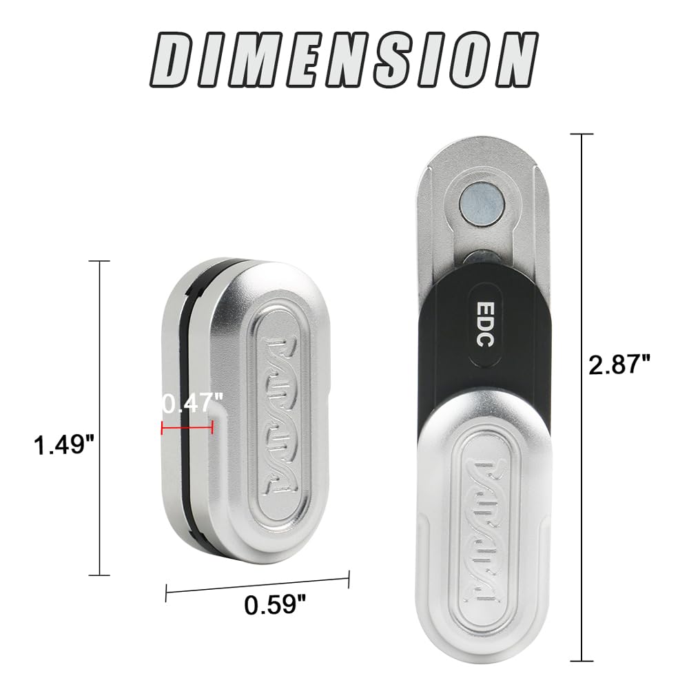 STONESTAR DNA Fidget Slider - Aluminum Alloy Magnetic Push Card Sensory Toy for Stress Relief, ADHD, Autism - Portable EDC Fidget Toy for Adults & Kids - Perfect for Office, School & Travel (Silver, Small)