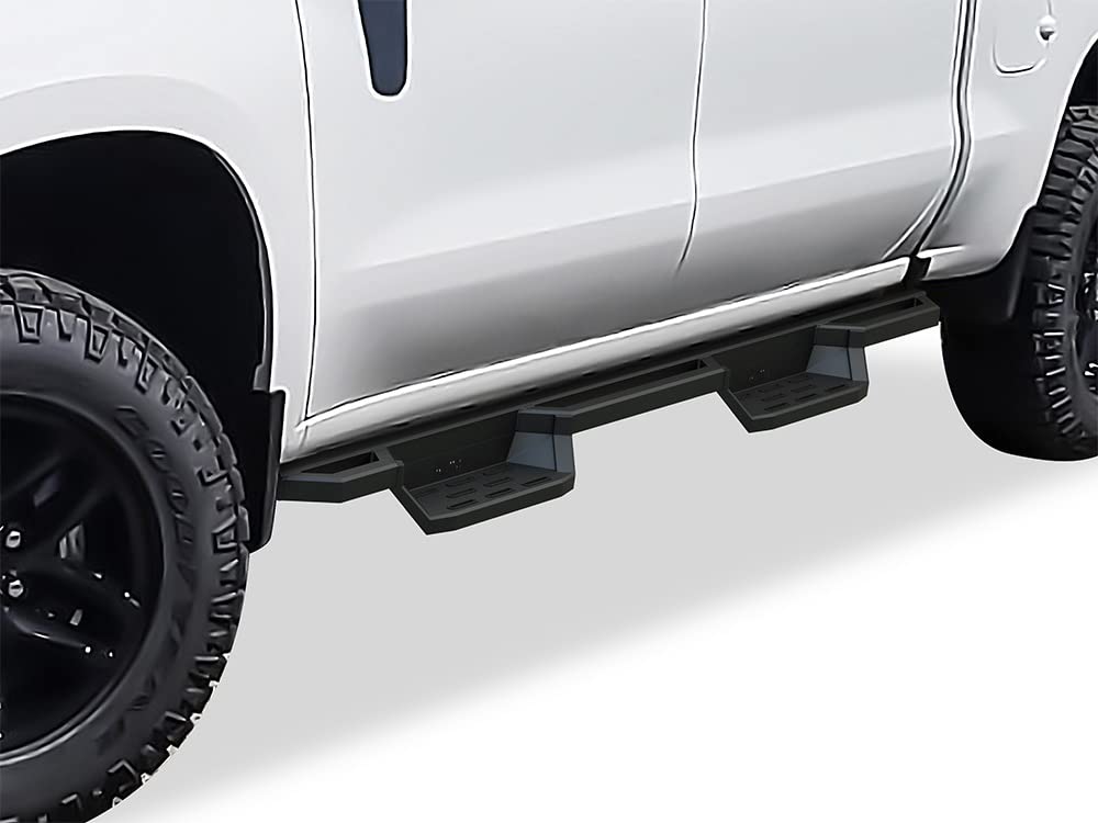 APS Stainless Steel Running Boards for Chevy Silverado & GMC Sierra 1500/2500/3500 HD (2019-2025) - Durable Cab Steps for Easy Truck Access | Perfect for Off-Roading, Work Sites & Daily Commutes