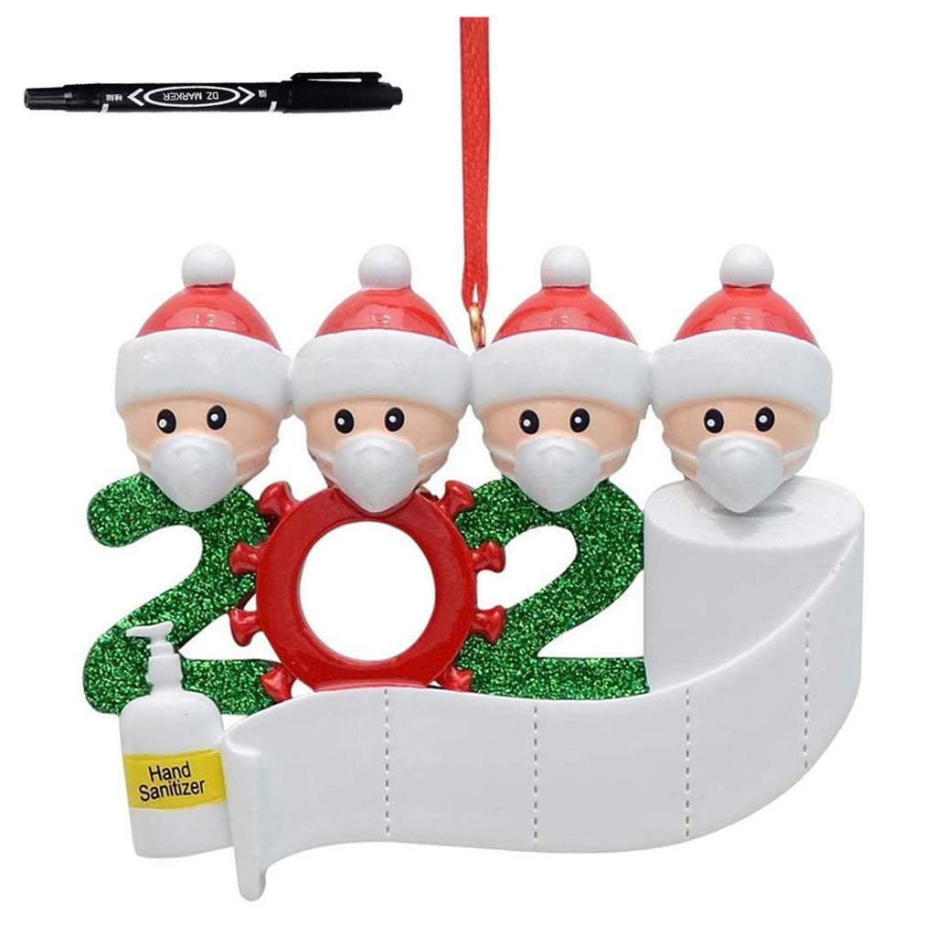 2020 Personalized Survived Family Christmas Ornament - Santa Claus Hanging Pendant Decor for Tree, Closet & Windows (Includes 1 Pen) | Perfect for Holiday Home Decor, Gift Giving & Memory Keeping