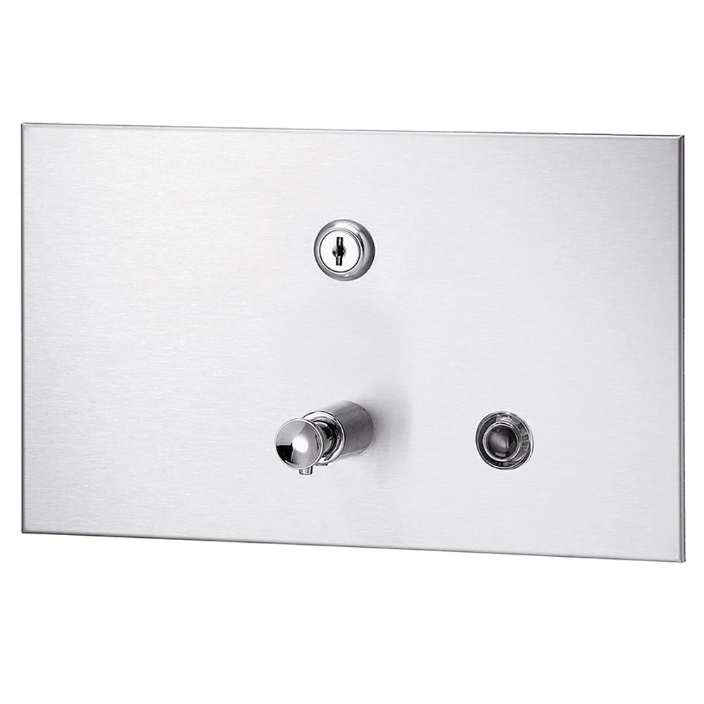 Bradley 6437 0000 Contemporary Series 50 oz. Liquid Soap Dispenser - Recessed Satin Finish for Modern Bathroom & Kitchen Sink Areas