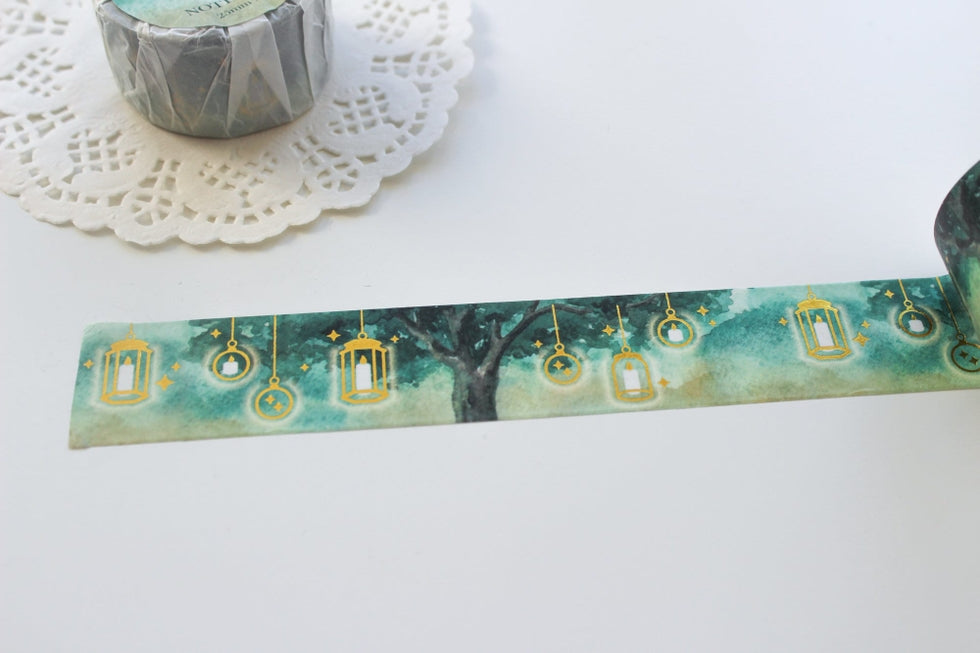 Canopy Glow Washi Tape - Woodland Lantern Design for Scrapbooking, Journaling & DIY Crafts - Perfect for Bullet Journals, Gift Wrapping & Home Decor
