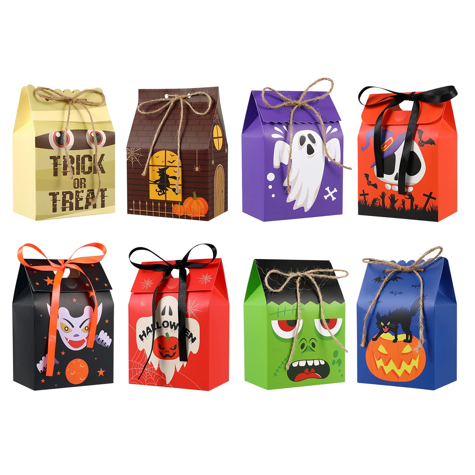 40pcs Halloween Treat Boxes - Cardboard Candy Favor Boxes for Trick or Treat, Halloween Party Decorations | Perfect for Classroom Treats, Halloween Party Favors & Spooky Decor