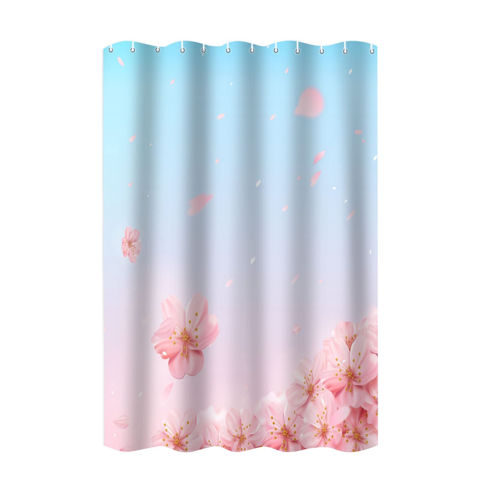 Waterproof Polyester Flower Shower Curtain Set with Matching Bath Rug - Yellow & Gray Bathroom Decor for Modern Showers & Bathtubs - Ideal for Home, Apartment & Hotel Use
