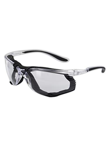 144 Pairs MAGID Gemstone Onyx Foam-Lined Safety Glasses - Gray Polycarbonate Lenses & Black Frame for Sports, Construction & Outdoor Work