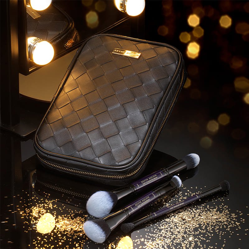 Kevyn Aucoin Professional Makeup Brush Set - 5-Piece Vegan Makeup Brushes for Foundation, Blush & Eyeshadow - Perfect for Everyday Makeup & Professional Makeup Artists