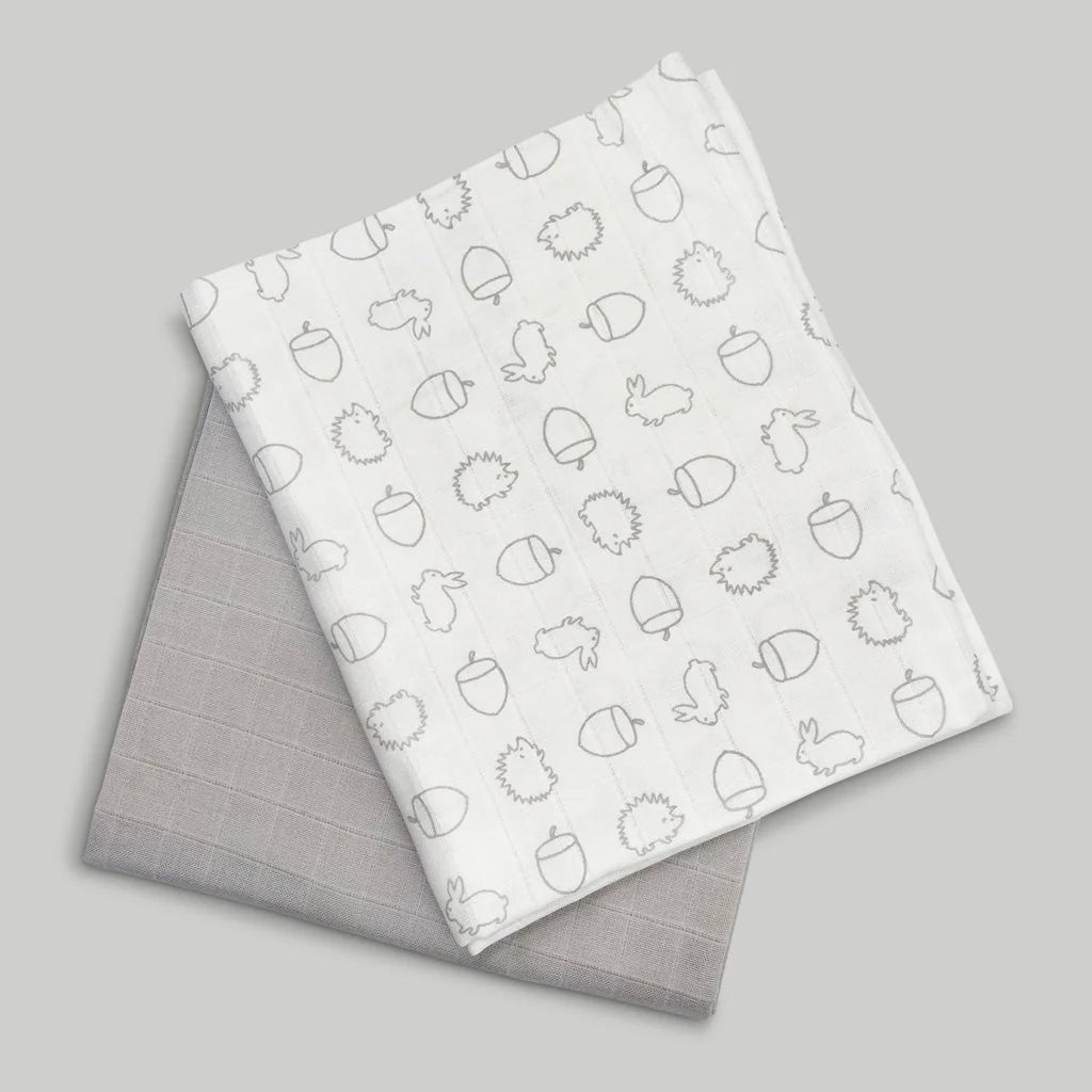 Soft Koala Print Comforter & Baby Swaddle Blanket Set - Breathable Cotton for Newborns & Infants - Nursery Bedding Essentials for Cozy Sleep & Swaddling - Perfect Baby Shower Gift (LBG1060)