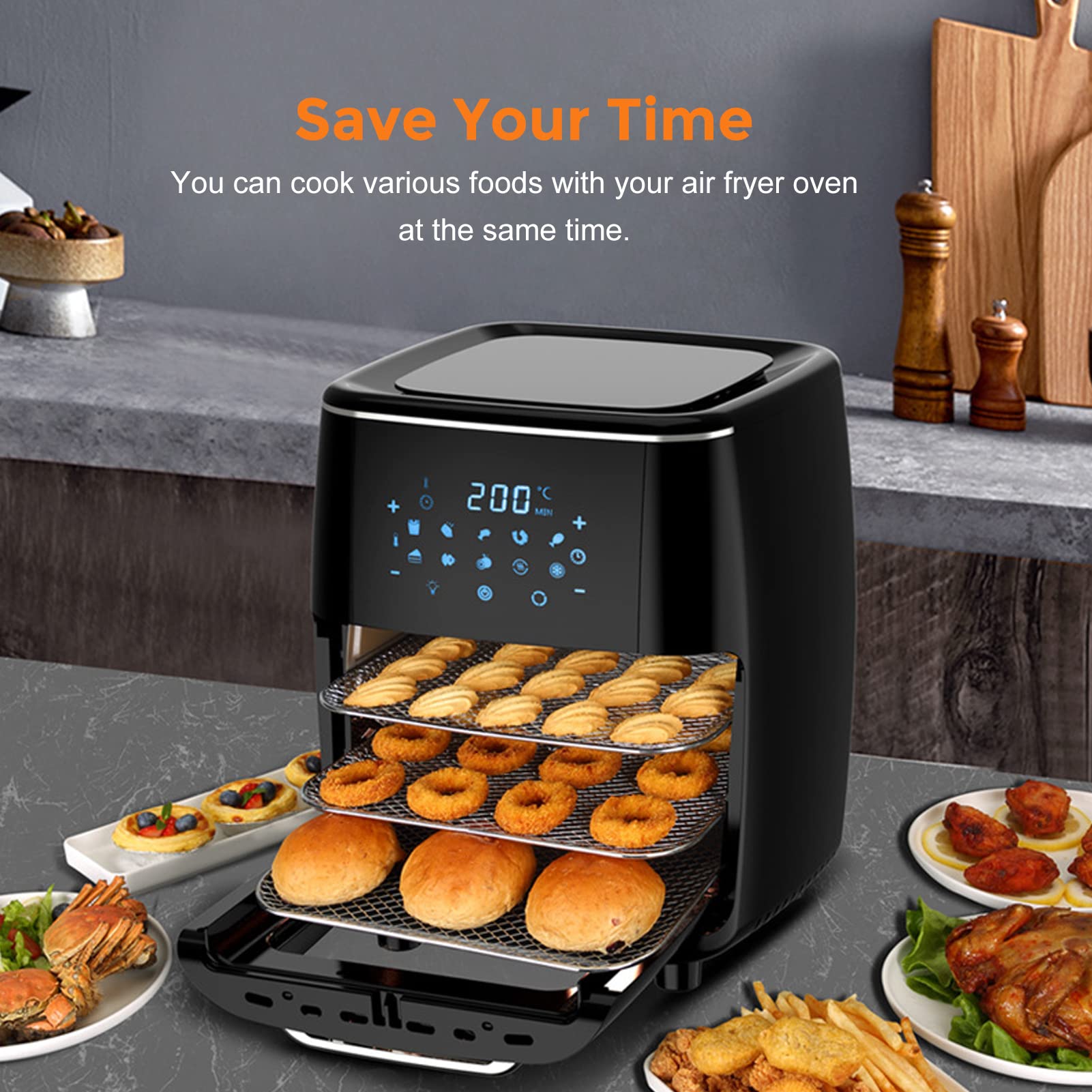 GWY 3-Pack Air Fryer Dehydrator Racks - Compatible with Chefman 6.3 QT, Power XL 10 QT, Caynel & Instant Vortex Plus - Perfect for Dehydrating Fruits, Meats & Making Jerky - Essential Air Fryer Oven Accessories for Healthy Snacks & Meal Prep