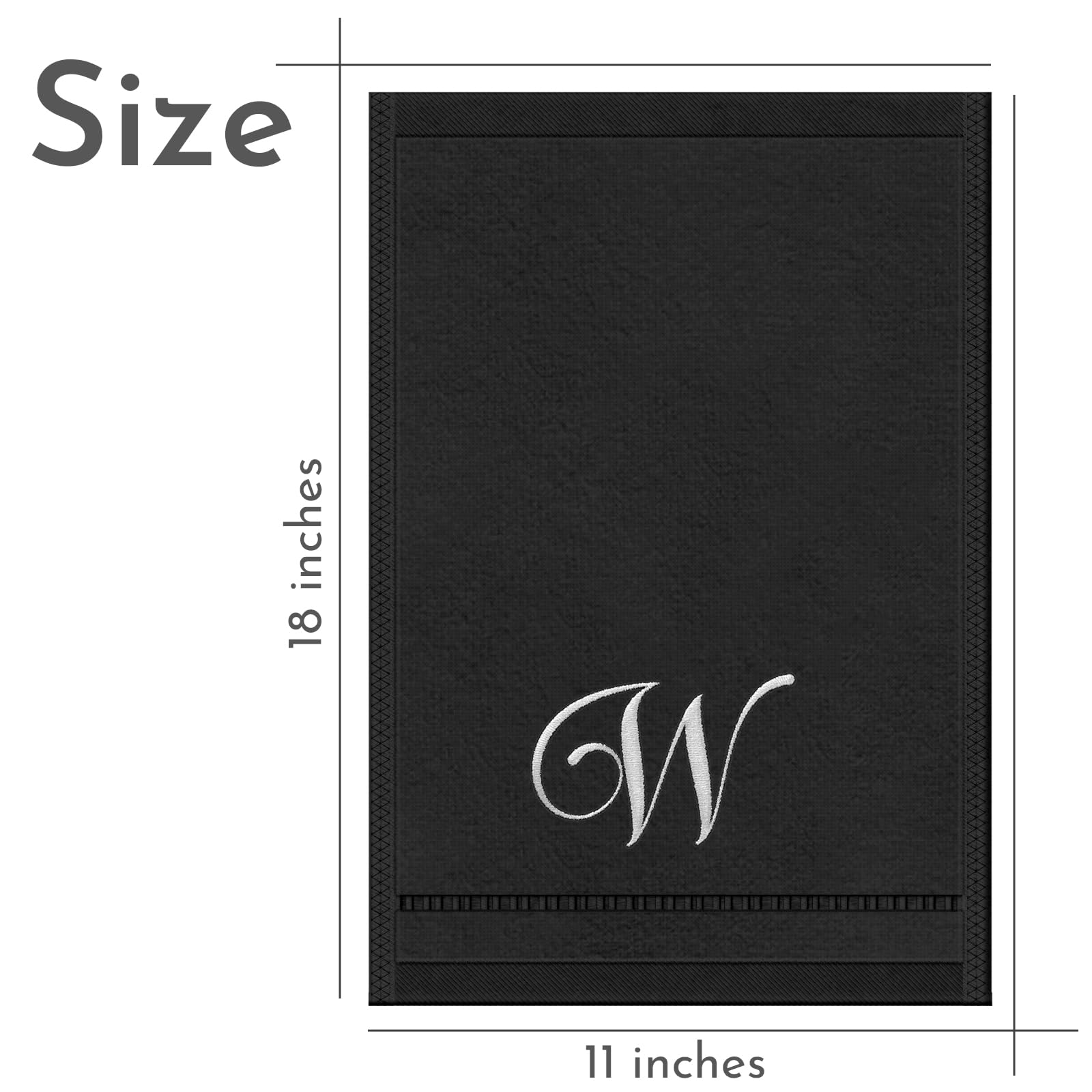 Personalized Monogrammed Hand Towels Set - 100% Cotton Embroidered Bathroom Towels (11