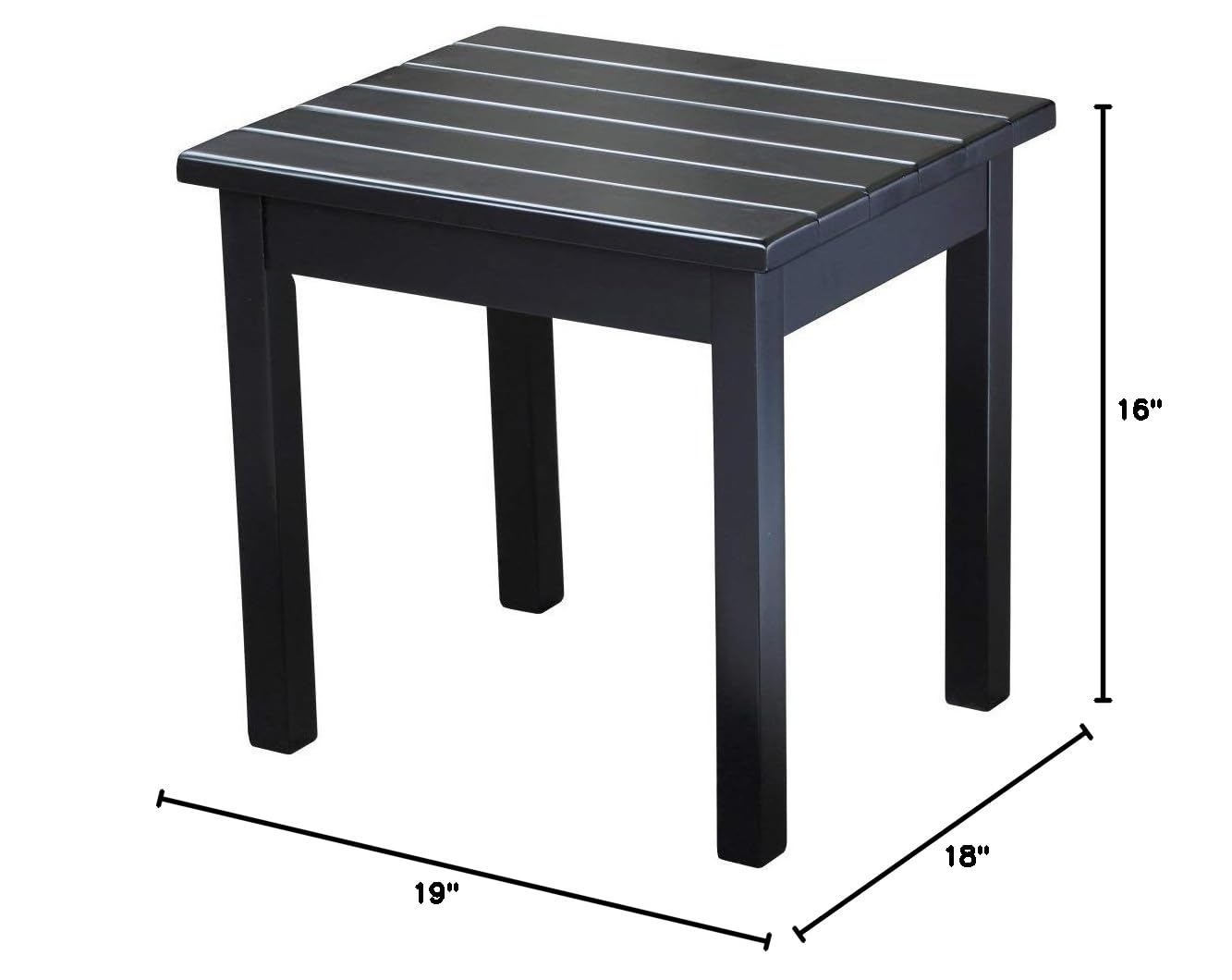 Hinkle Chair Company Black Painted Plantation Porch Side Table - Outdoor Patio Furniture for Garden, Deck & Porch Decor