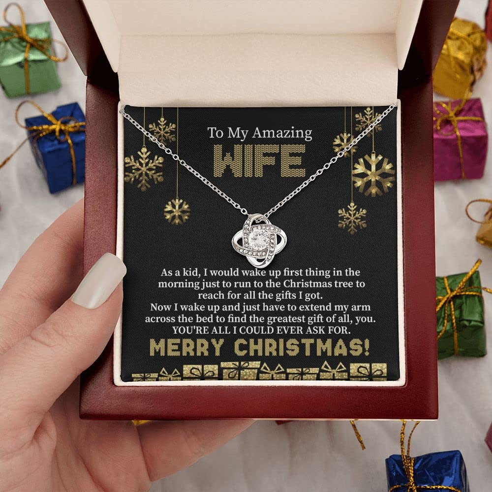 Beautiful 'To My Amazing Wife' Necklace - Elegant Christmas & Birthday Jewelry Gift for Soulmate with Message Card & Gift Box - Perfect for Anniversaries, Valentine's Day & Romantic Surprises