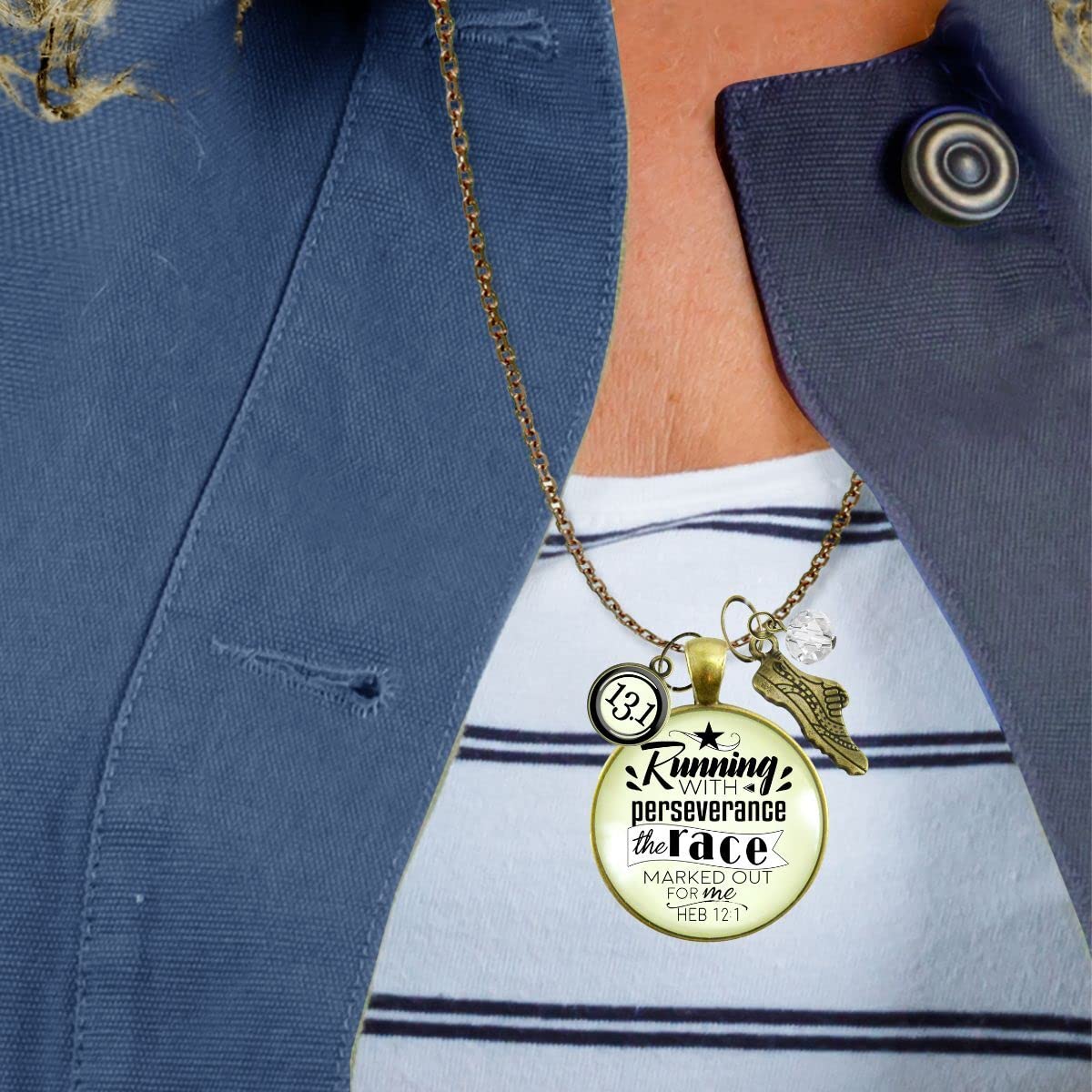 13.1 Half Marathon Runner Necklace - Inspirational Running Jewelry for Perseverance & Faith | Perfect Gift for Marathon Finishers & Athletes