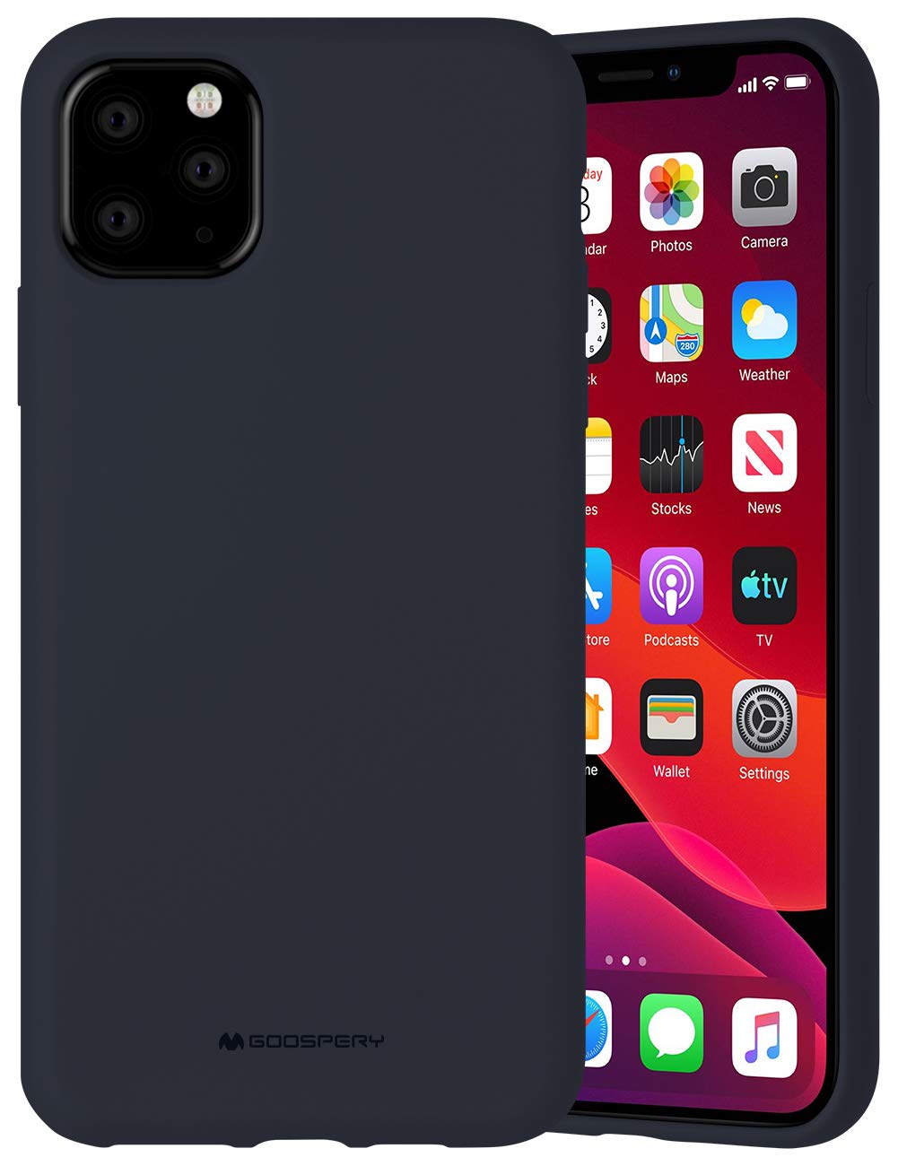 Premium Liquid Silicone Case for Apple iPhone 11 Pro Max (6.5 Inch) - Shockproof Jelly Rubber Bumper with Soft Microfiber Lining - Navy Blue - Perfect for Daily Protection & Stylish Look