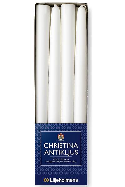 Liljeholmens Christinaljus 8-Pack White Candles - Perfect for Christmas Decorations, Holiday Centerpieces, and Cozy Home Ambiance