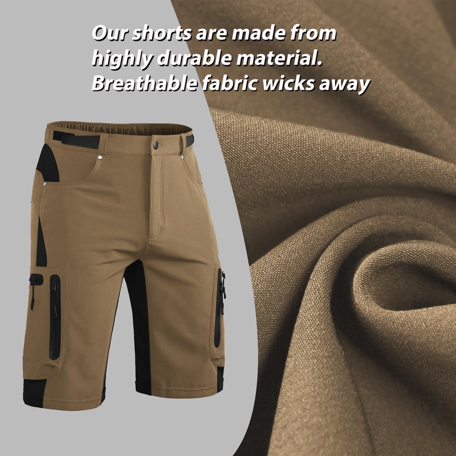 **Ally Men's Mountain Bike Shorts - 4D Padded Loose-Fit Cycling Shorts for Biking & MTB - Lightweight Breathable Baggy Bike Shorts for Trail Riding & Commuting**