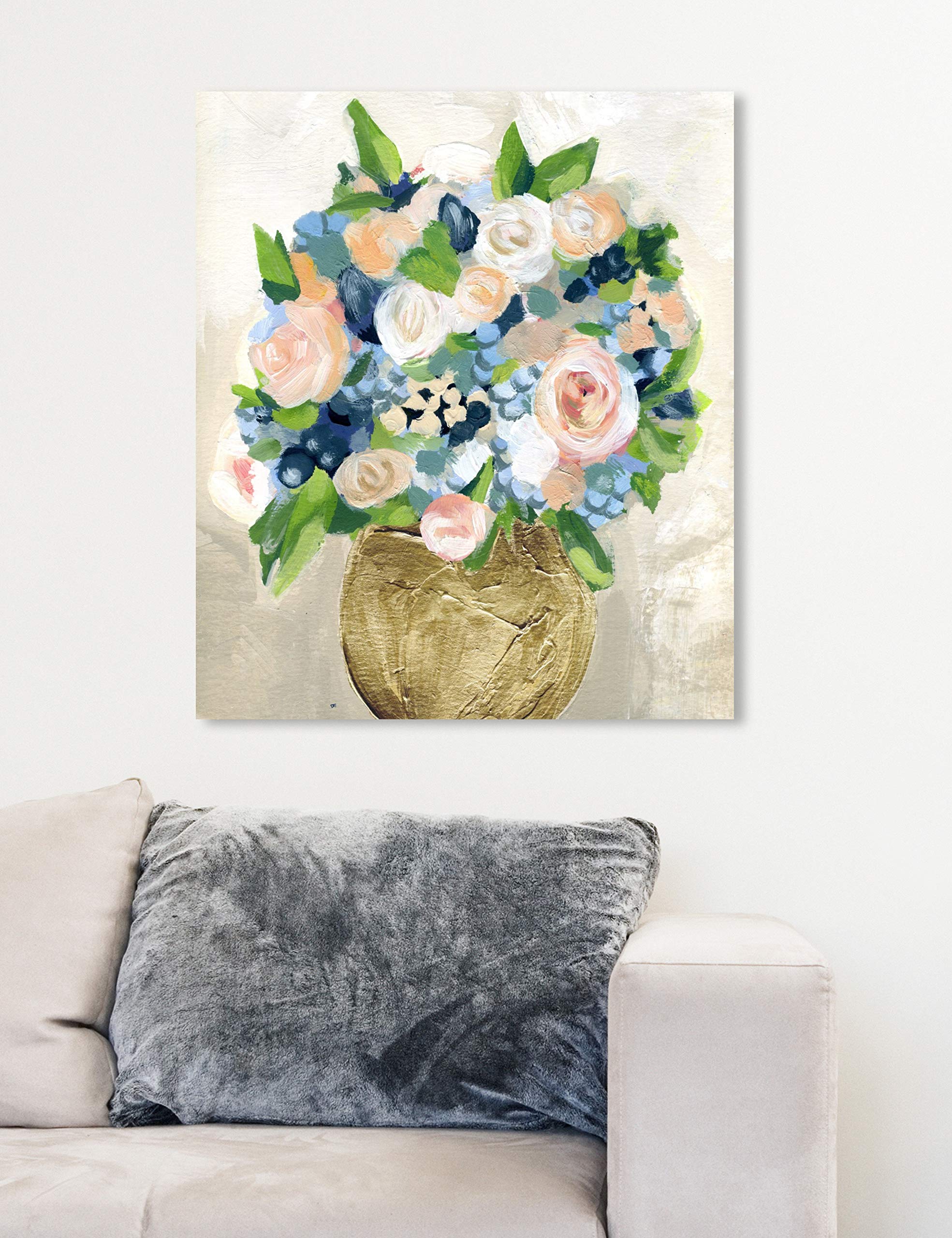 Oliver Gal Artist Co. Floral Wall Art Canvas Print - 'June Peonies' Home Decor Painting, 20x24 Inches, Orange & Green Botanical Art - Perfect for Living Room, Bedroom & Office Wall Decor