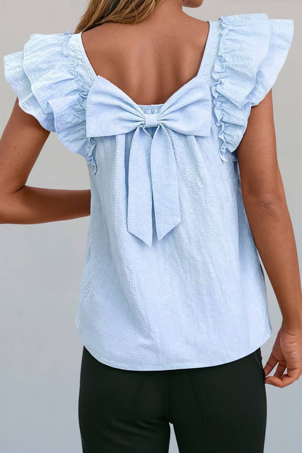 Baby Blue Bow Top for Girls - Elegant & Stylish Toddler Outfit for Parties, Photos & Special Occasions