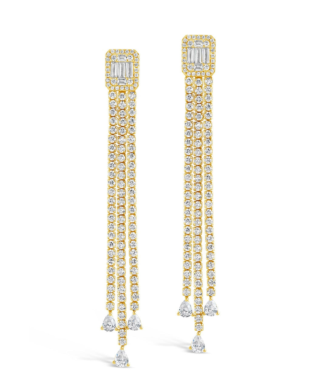 Naomi CZ Dangle Stud Earrings for Women - Sparkling Cubic Zirconia Drop Earrings for Party, Wedding & Evening Out