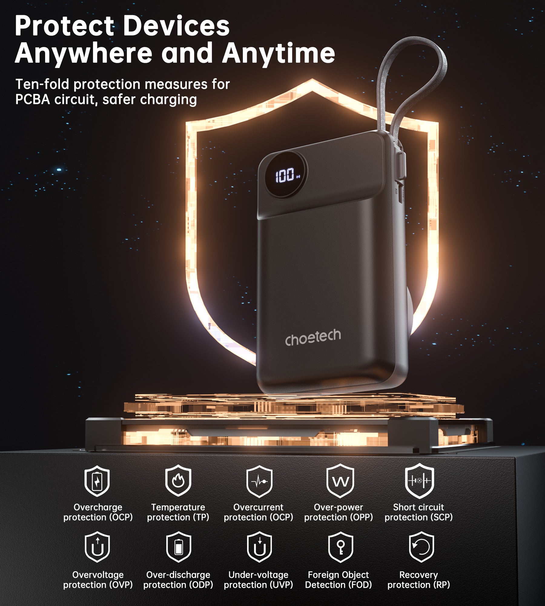 20000mAh Wireless Portable Charger with 22.5W Fast Charging, USB-C & Qi-Certified for iPhone 15/14/13/12, Samsung Galaxy - Perfect for Travel, Camping & Emergency Power Backup