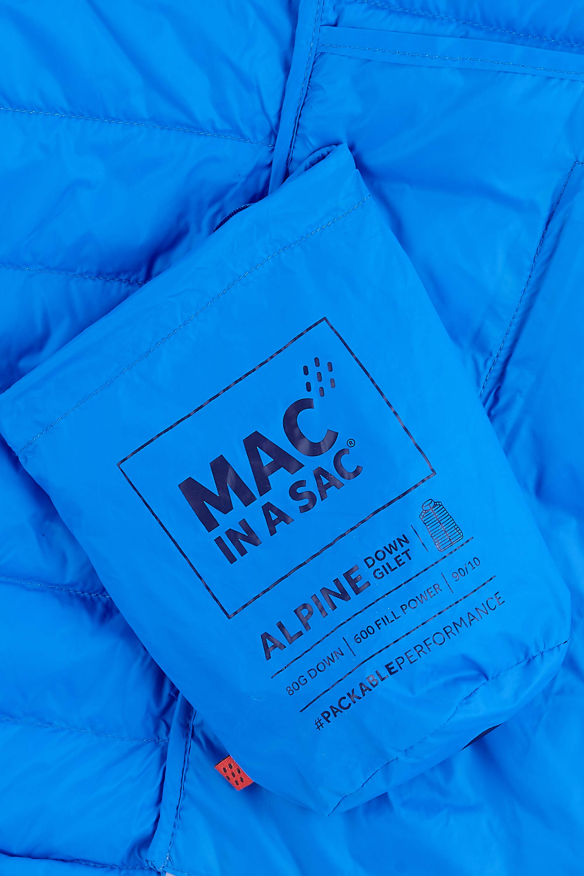 Men's Mac In A Sac Alpine Down Gilet - Royal Blue Lightweight Puffer Vest for Outdoor Hiking & Winter Travel