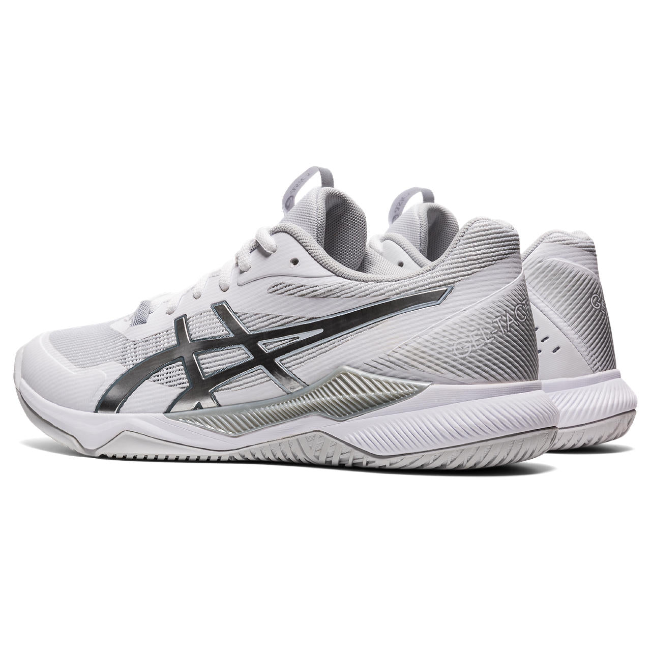 ASICS Gel Tactic Women's Volleyball Shoes - Lightweight Indoor Court Sneakers for Women with Shock Absorption (White/Silver) | Perfect for Volleyball, Badminton & Gym Training
