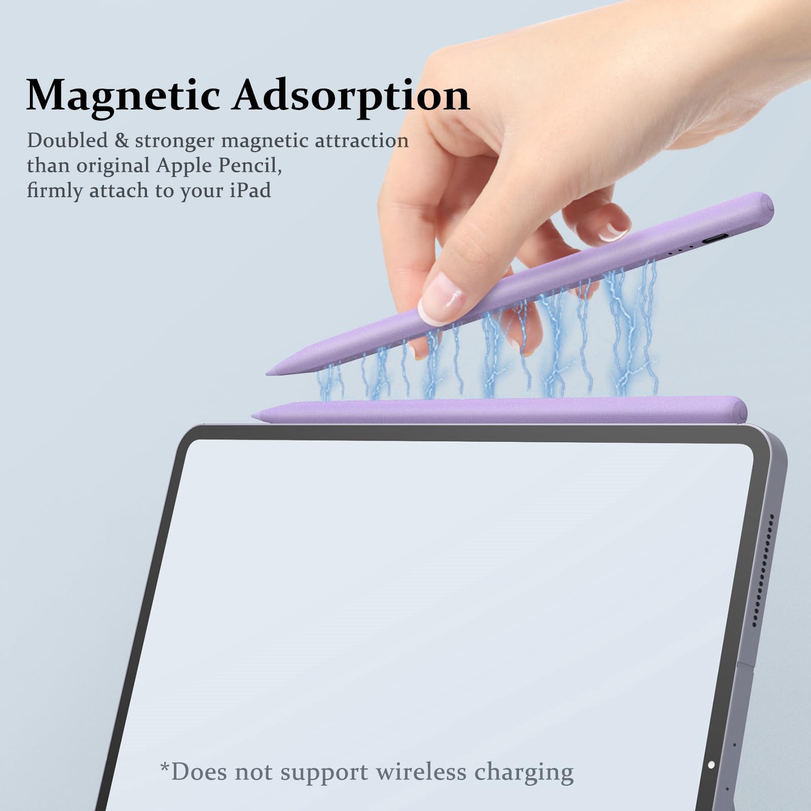 MEKO Active Stylus Pen for iPad with Palm Rejection & Tilt Sensitivity - Fast 13-Minute Charging, Compatible with iPad 6/7/8/9/10, iPad Pro 12.9 & 11 (M4), iPad Air 3/4/5/6, iPad mini 5/6 - Purple - Perfect for Drawing, Note-Taking & Digital Art