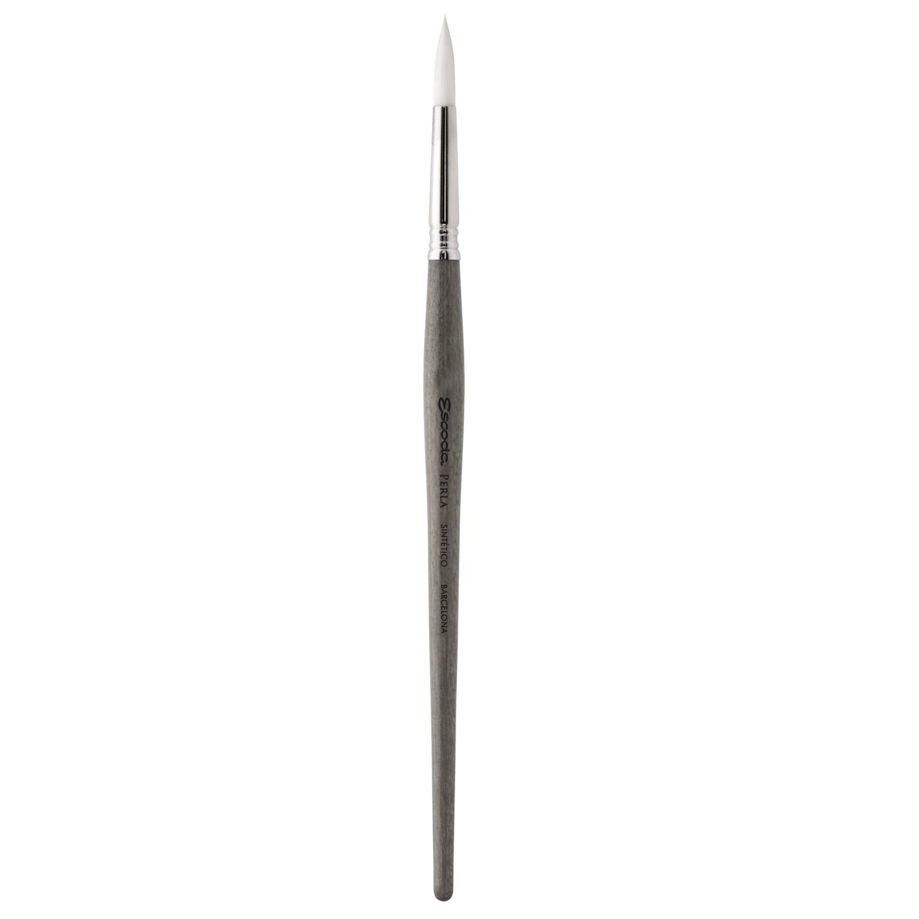 Escoda Perla Series 1430 Short Handle Round Watercolor Brush - Size 2 with White Toray Synthetic Filament - Perfect for Fine Detail Painting, Miniature Art & Watercolor Techniques