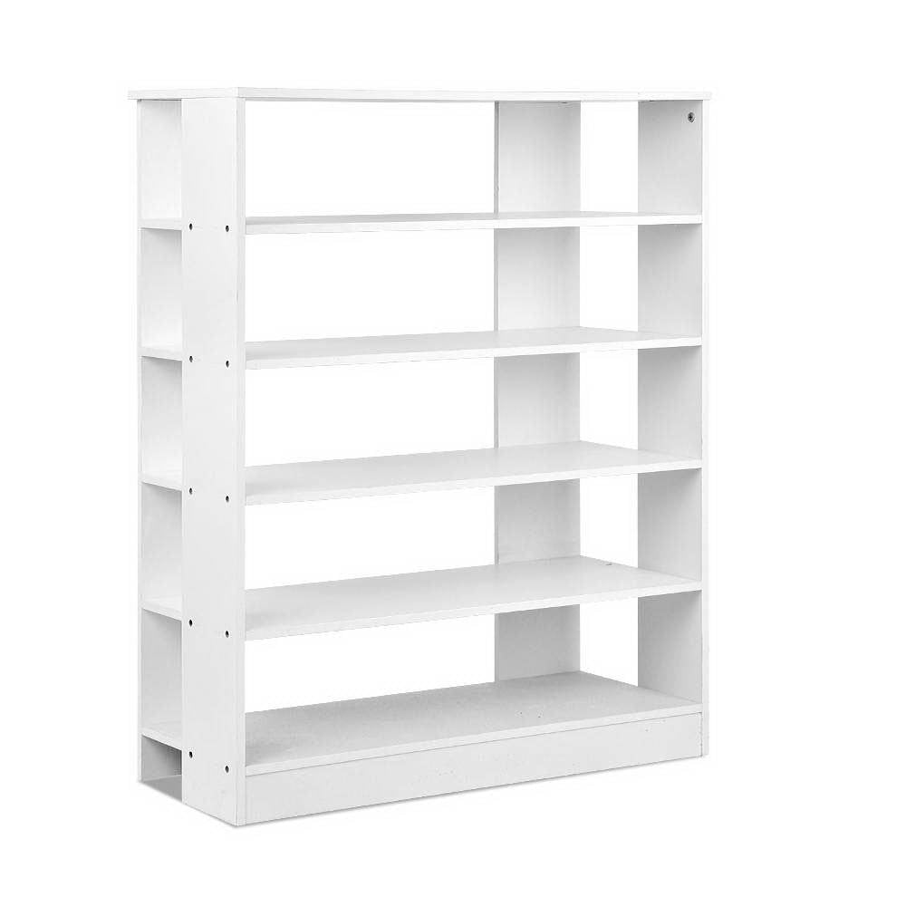 6-Tier Shoe Rack Cabinet Organizer - White | Space-Saving Shoe Storage for Closet, Entryway & Bedroom