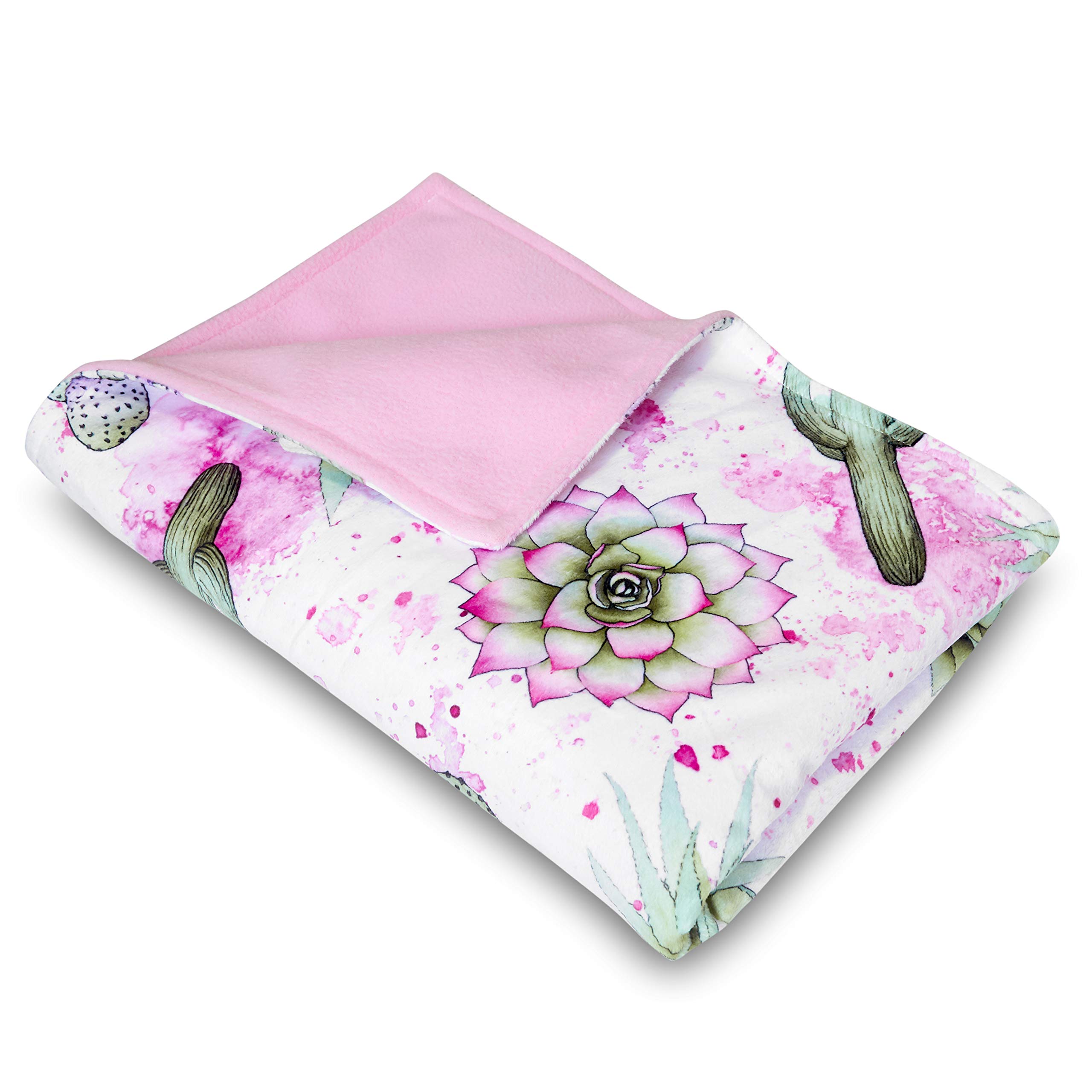 Jaxson's World Soft Watercolor Cactus Baby Blanket - 30x40 Inch Breathable Cotton Nursery Blanket for Boys & Girls - Perfect for Southwest Nursery Decor, Baby Showers & Newborn Photography Backdrops