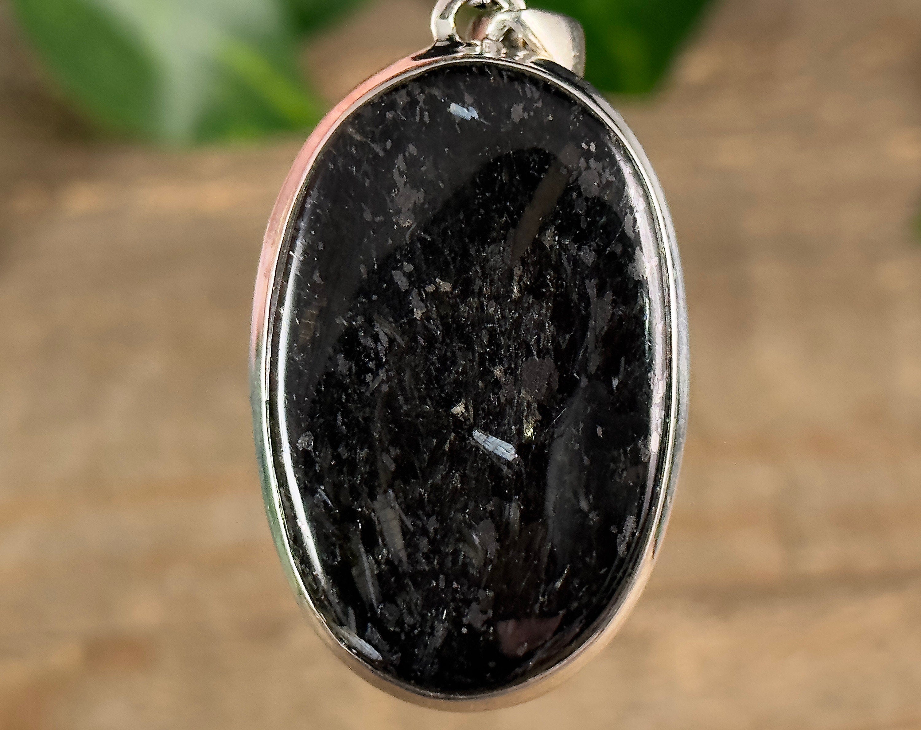 NUUMMITE Crystal Pendant - Sterling Silver Oval Cabochon Necklace | Healing Stone Jewelry for Men | Spiritual Protection & Energy Balance | Perfect Gift for Him, Boyfriend or Husband | Meditation, Reiki & Everyday Wear