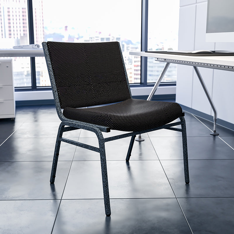 FLASH HERCULES Series Heavy Duty Stacking Chair - 1000 lb Weight Capacity, Black Fabric, Big & Tall Design - Perfect for Offices, Events, and Commercial Use