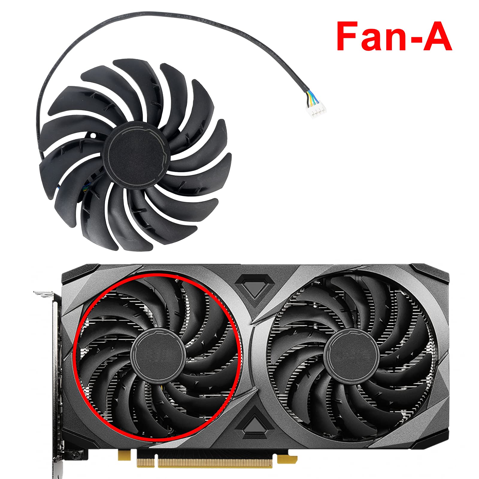 inRobert 95mm PLD10010S12HH Replacement GPU Cooling Fan for MSI RTX 3060 Ti/RTX 3070 VENTUS 2X Graphics Cards - Compatible with RTX3060 RTX3070 - Perfect for Gaming PC, Mining Rig & Workstation Cooling